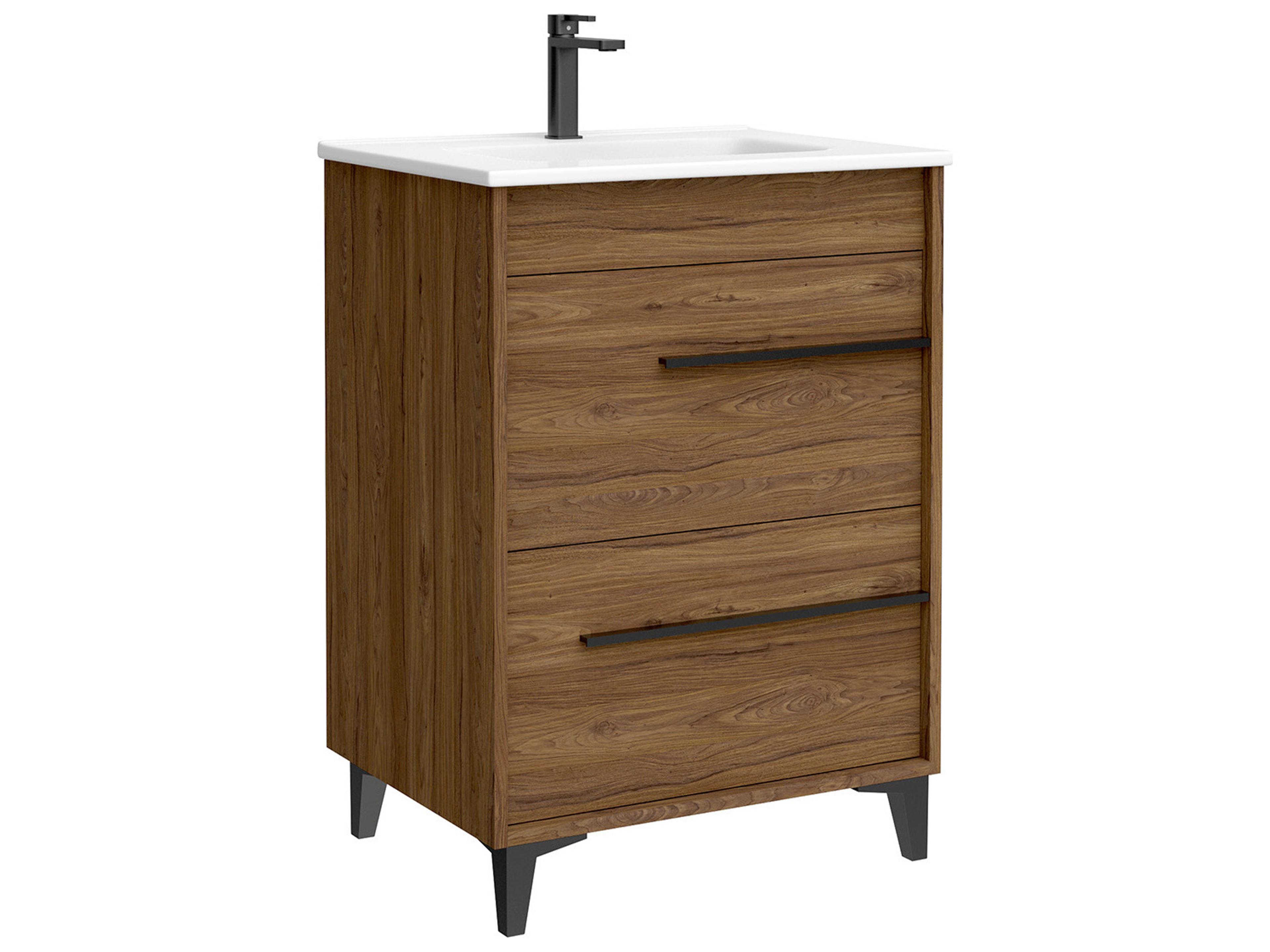 Lotus 24-Inch Freestanding Vanity Walnut