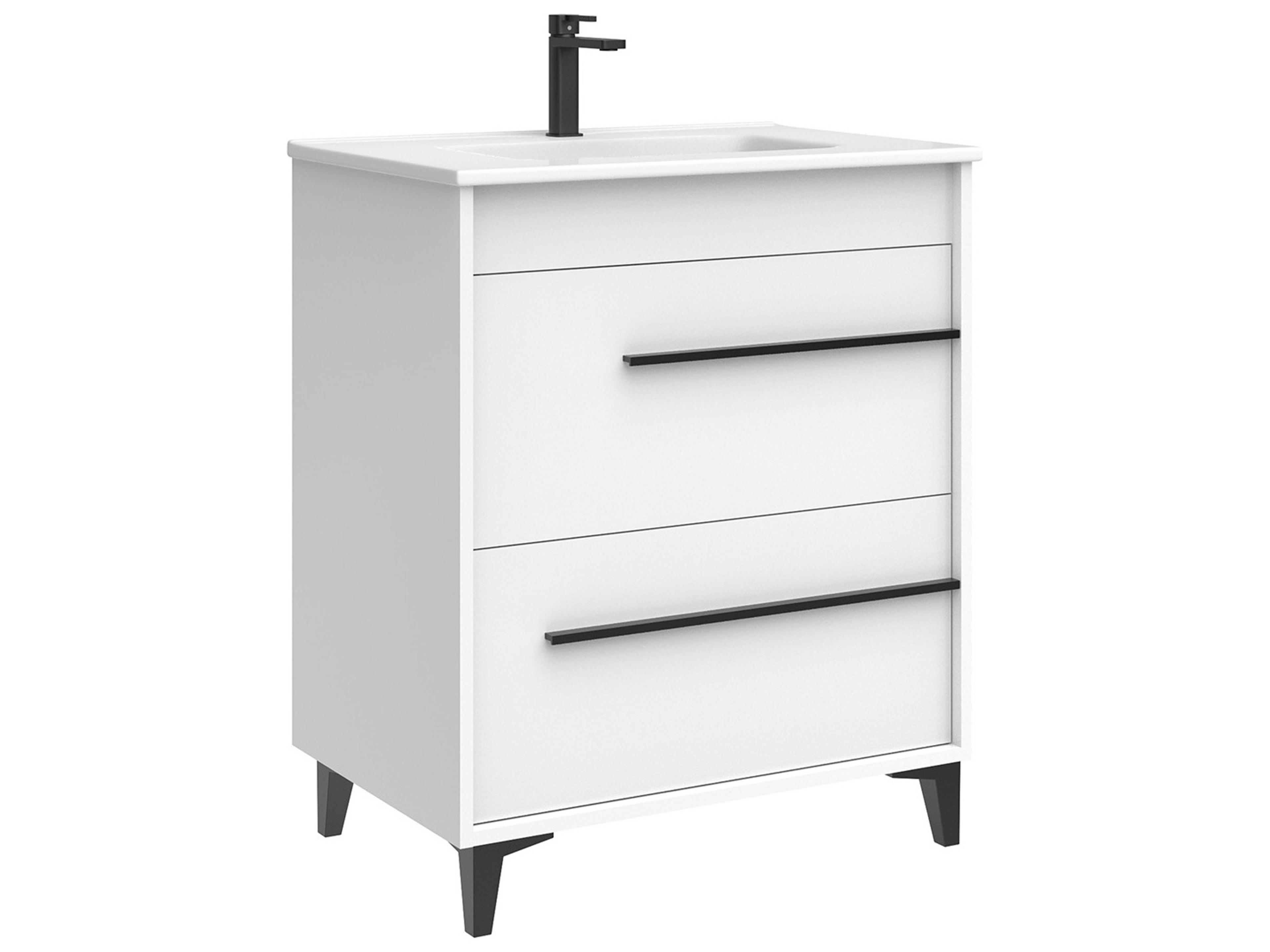 Lotus Freestanding Single Vanity with Ceramic Top