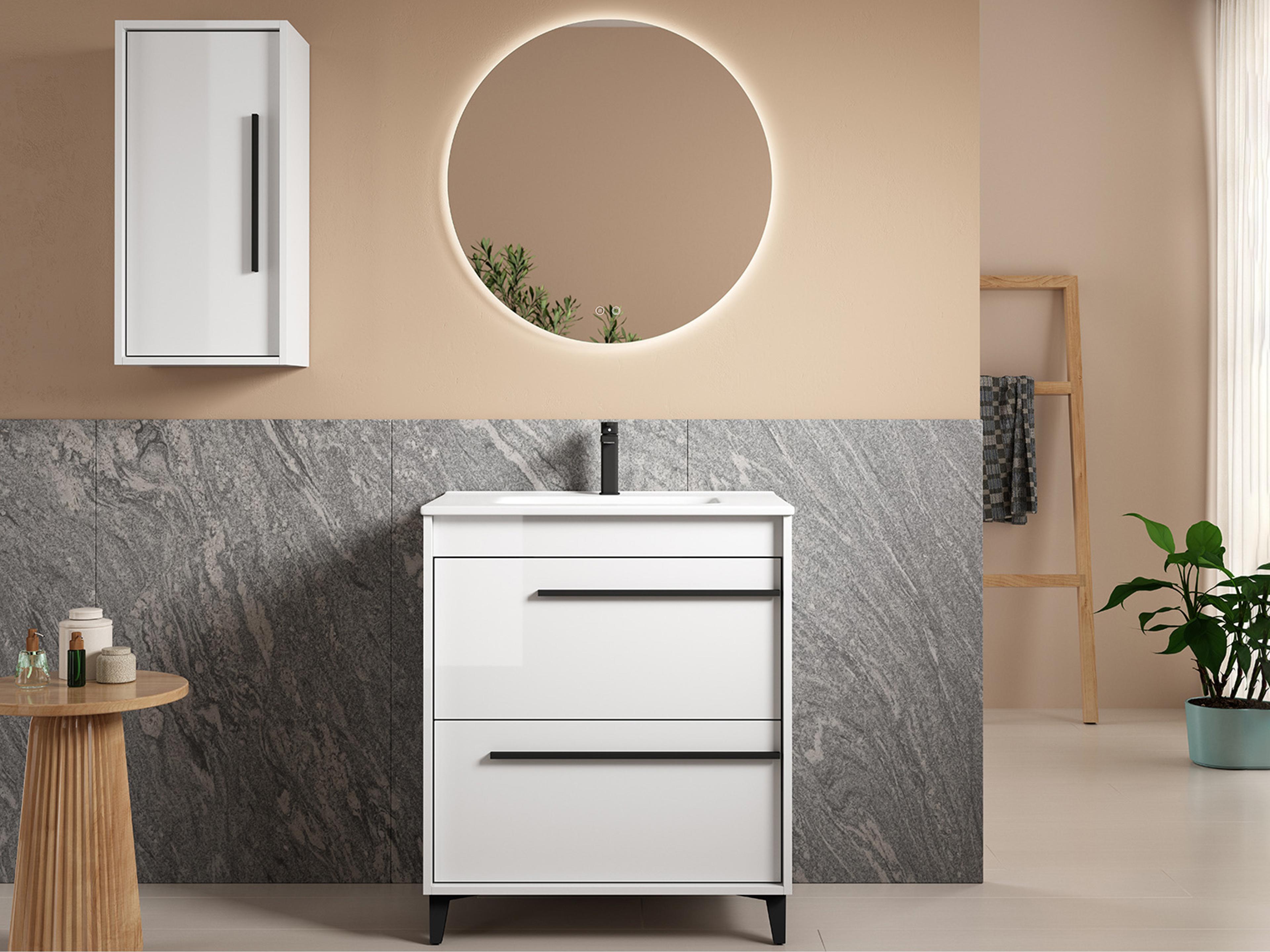 WS Bath Collections Lotus Glossy White Vanity