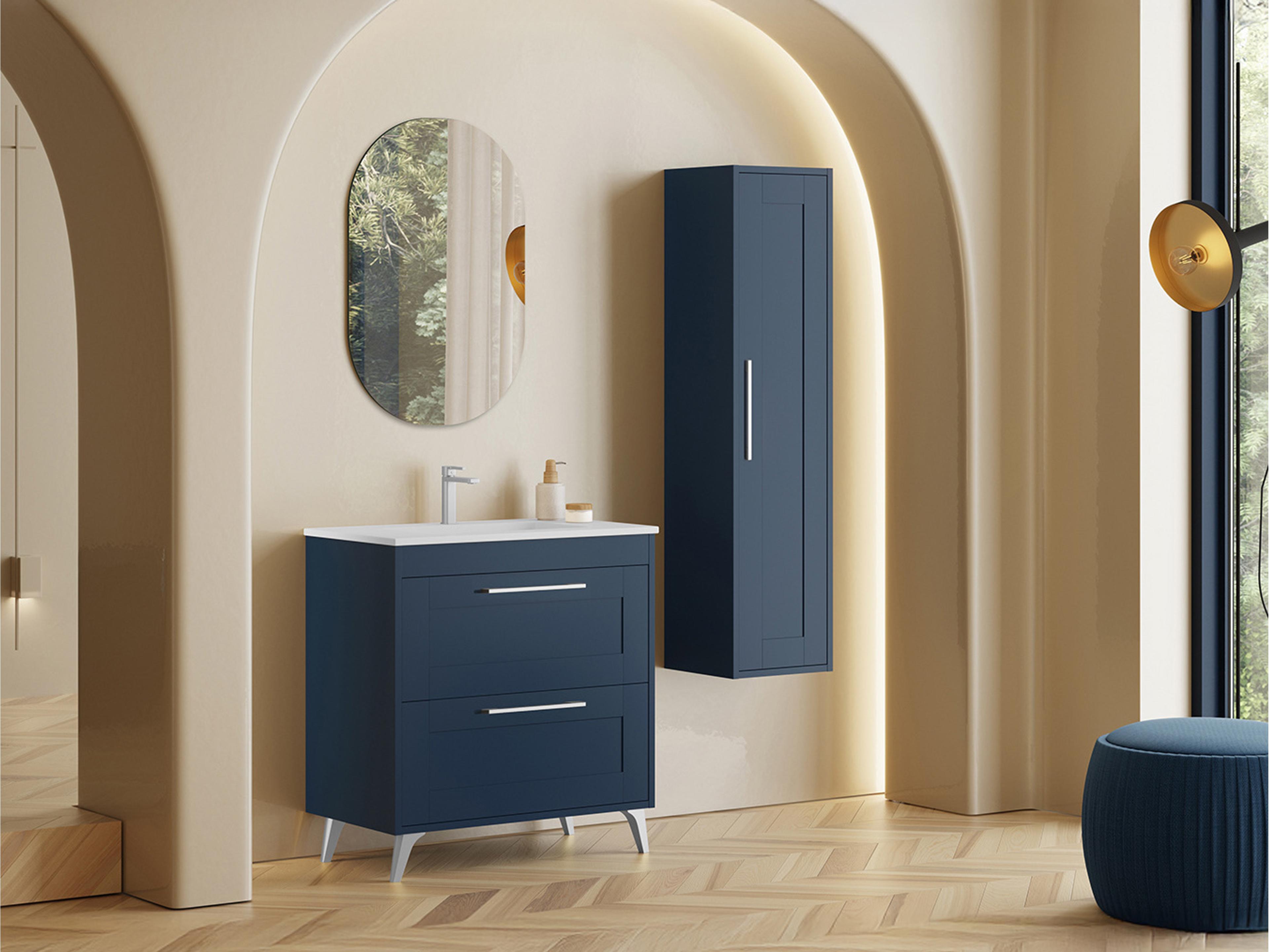 WS Bath Collections Rose Matte Navy Blue Vanity