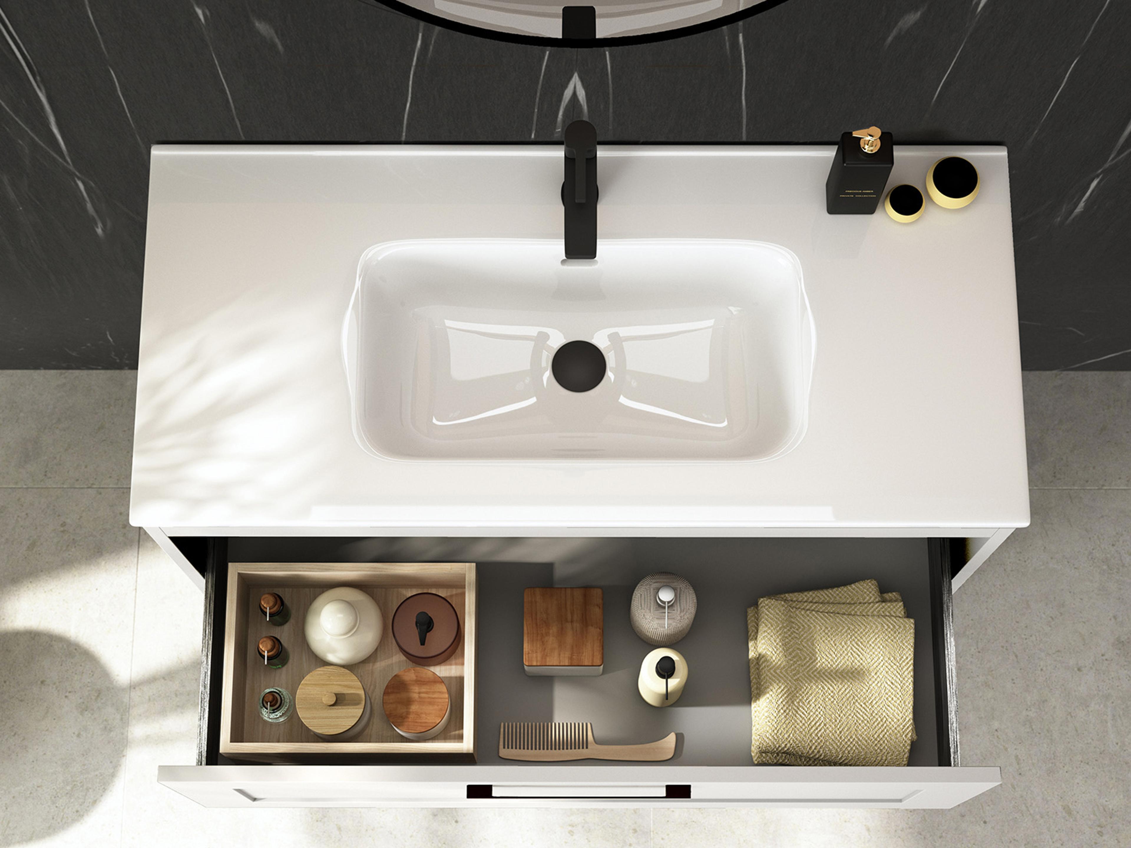 WS Bath Collections Rose Matte White Vanity