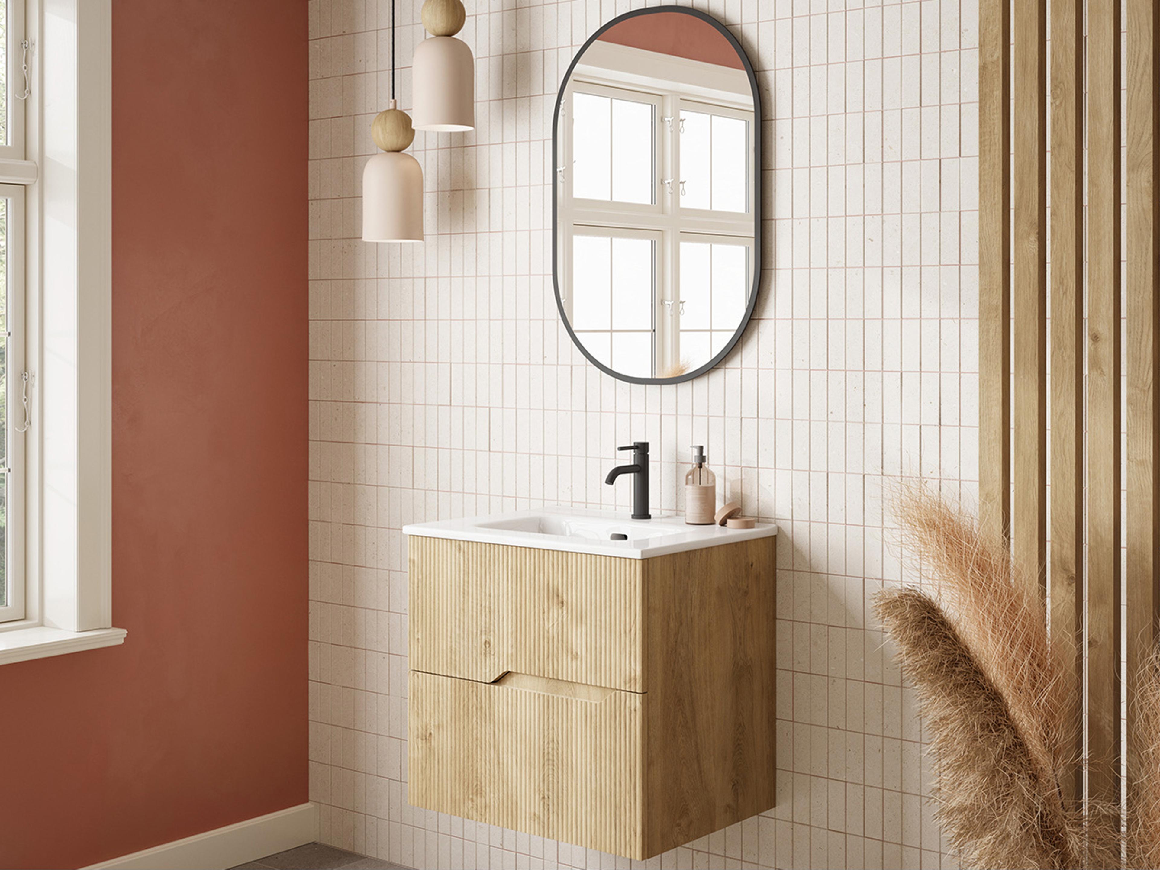 WS Bath Collections Tulipa Natural Oak Vanity