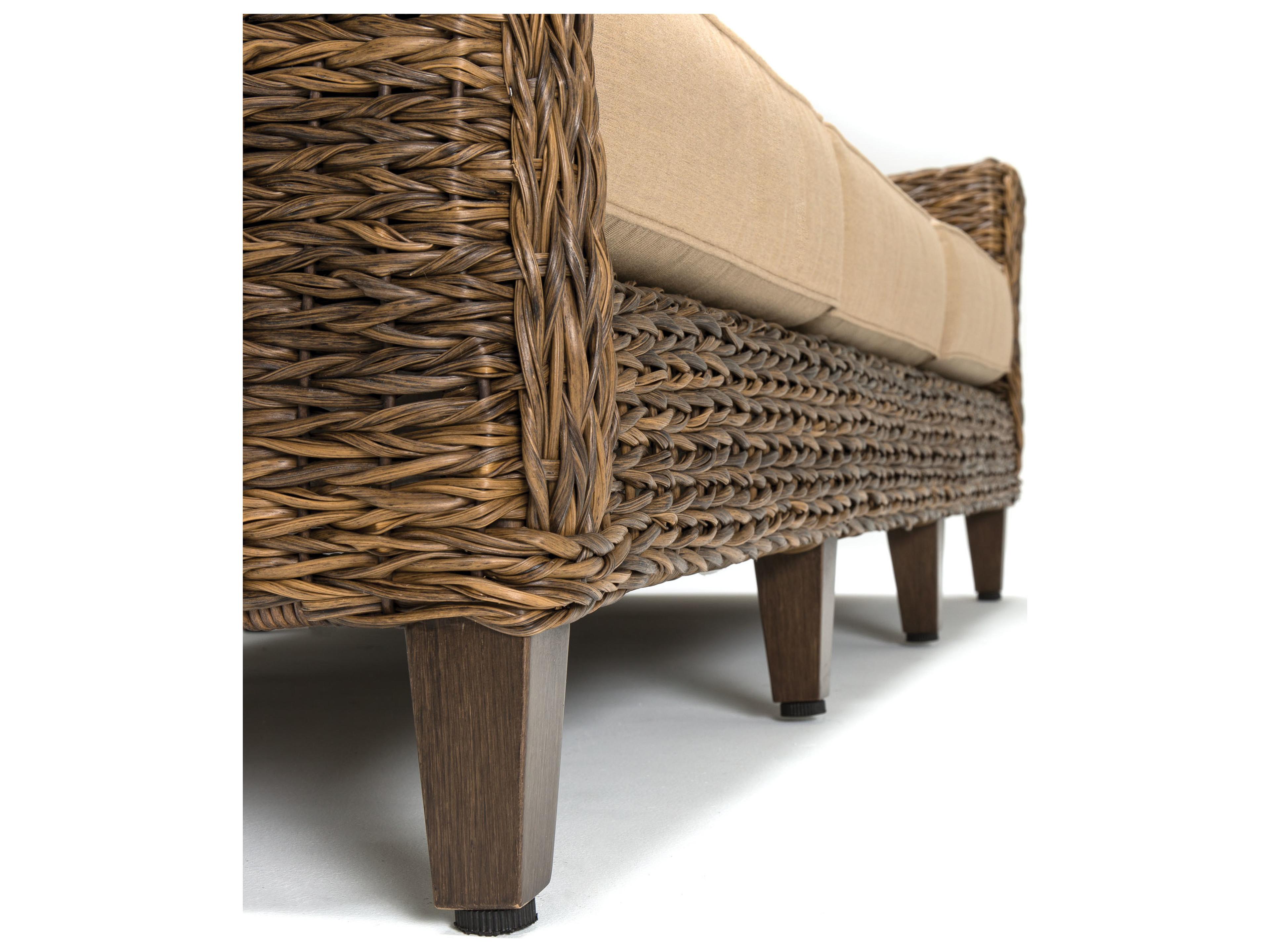 Winston Quick Ship Cayman Wicker Heritage Brown Aluminum Outdoor Sofa