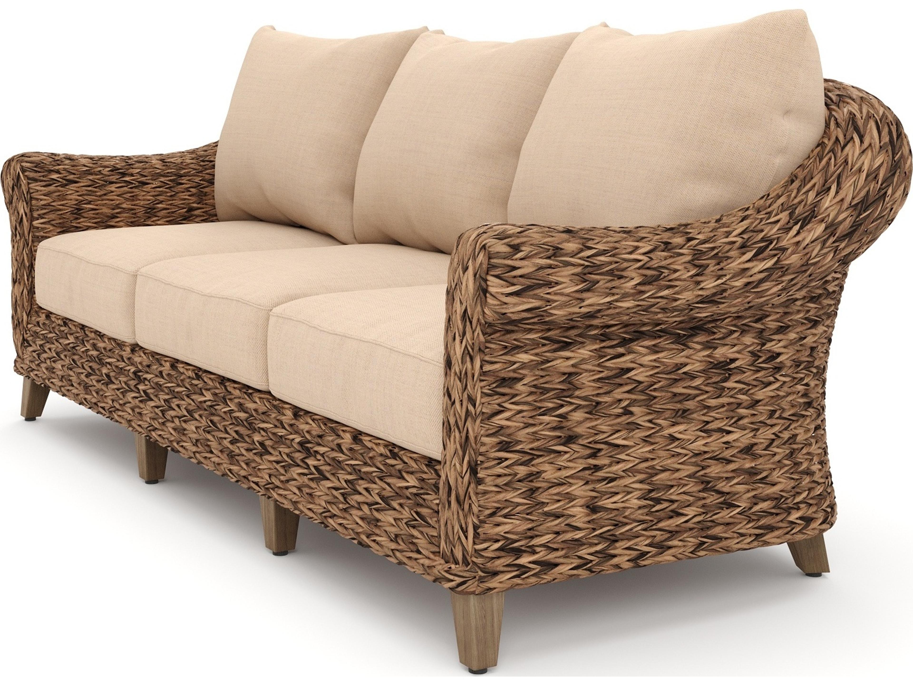 Winston Quick Ship Cayman Wicker Heritage Brown Aluminum Outdoor Sofa