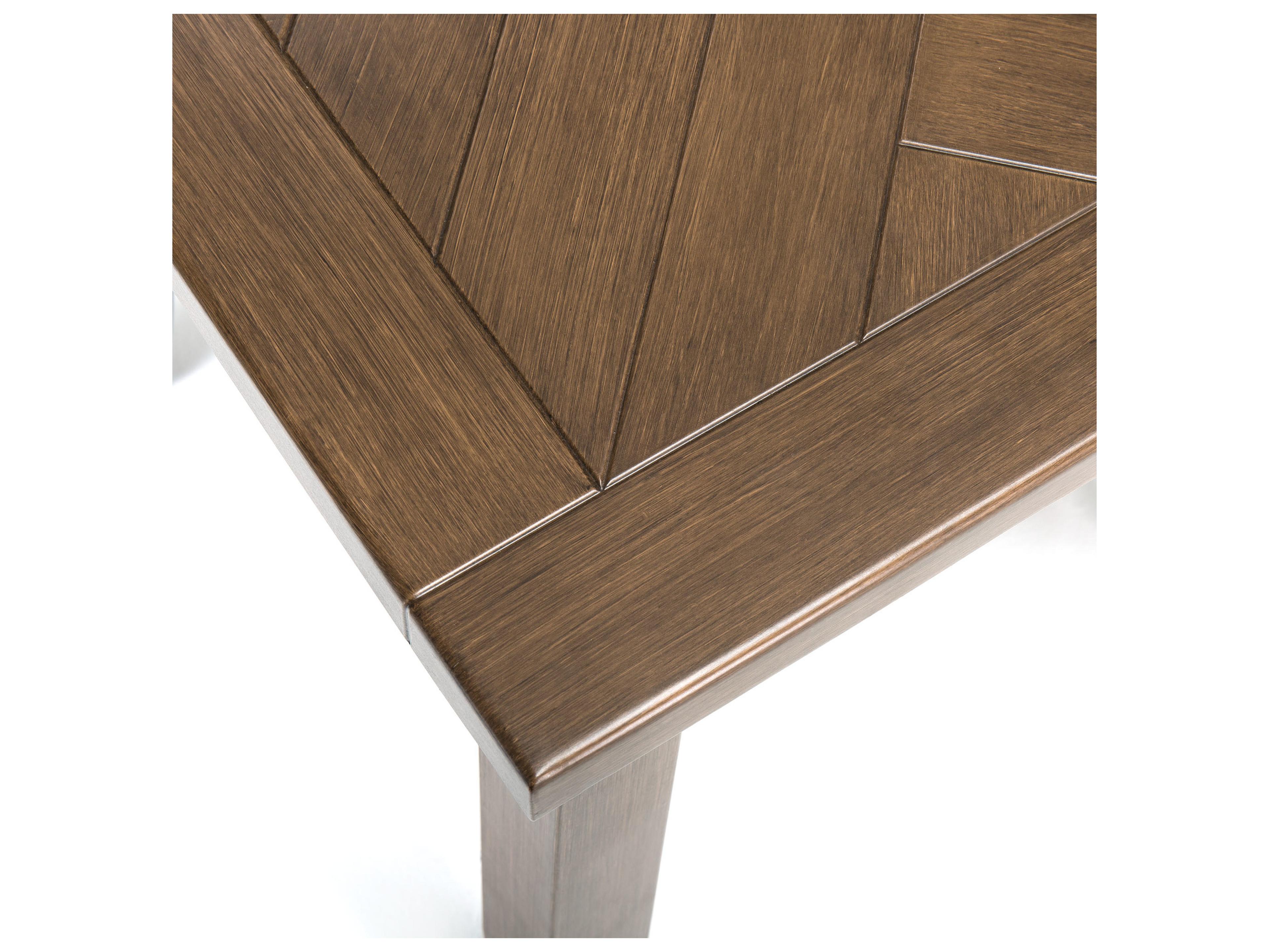 Winston Quick Ship Cayman Wicker Heritage Brown Aluminum Square Outdoor Side Table