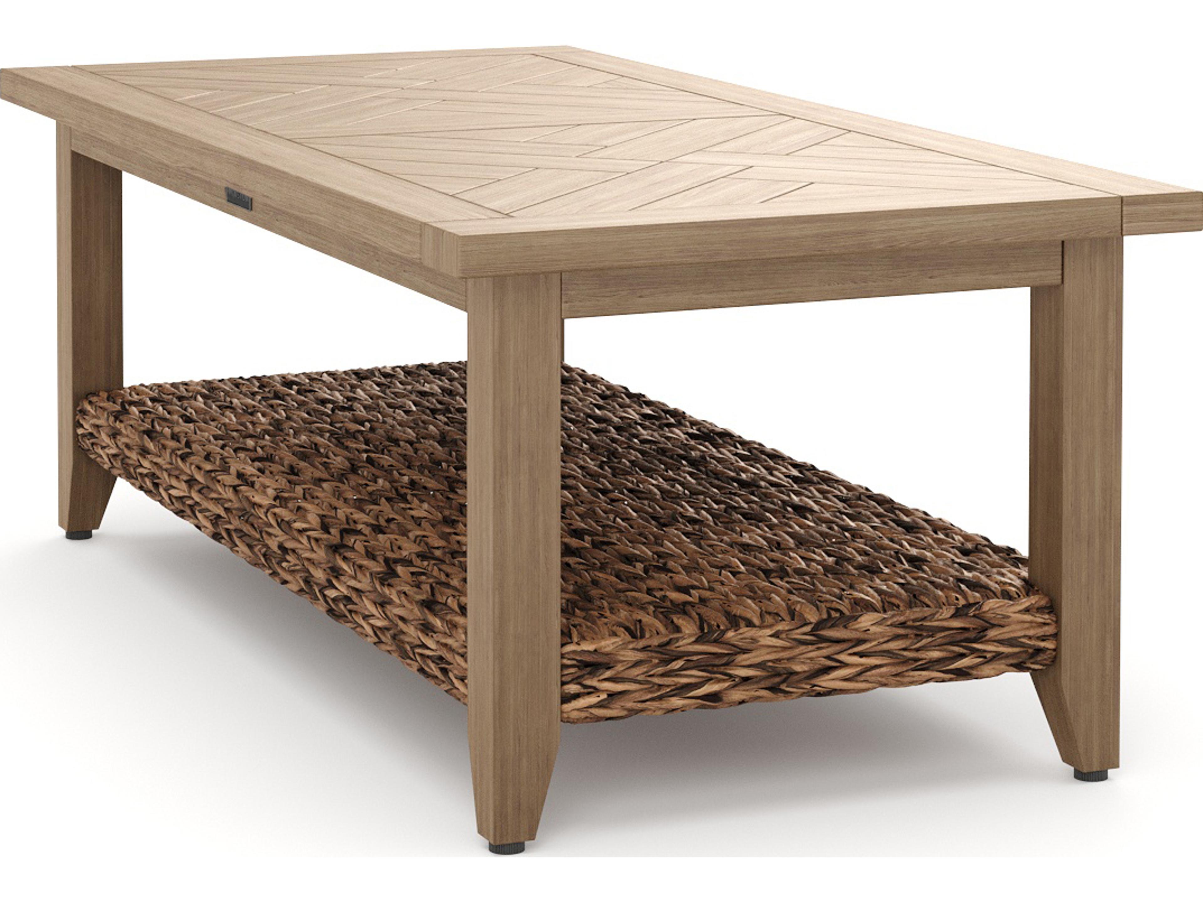 Winston Quick Ship Cayman Wicker Heritage Brown Aluminum Rectangular Outdoor Coffee Table