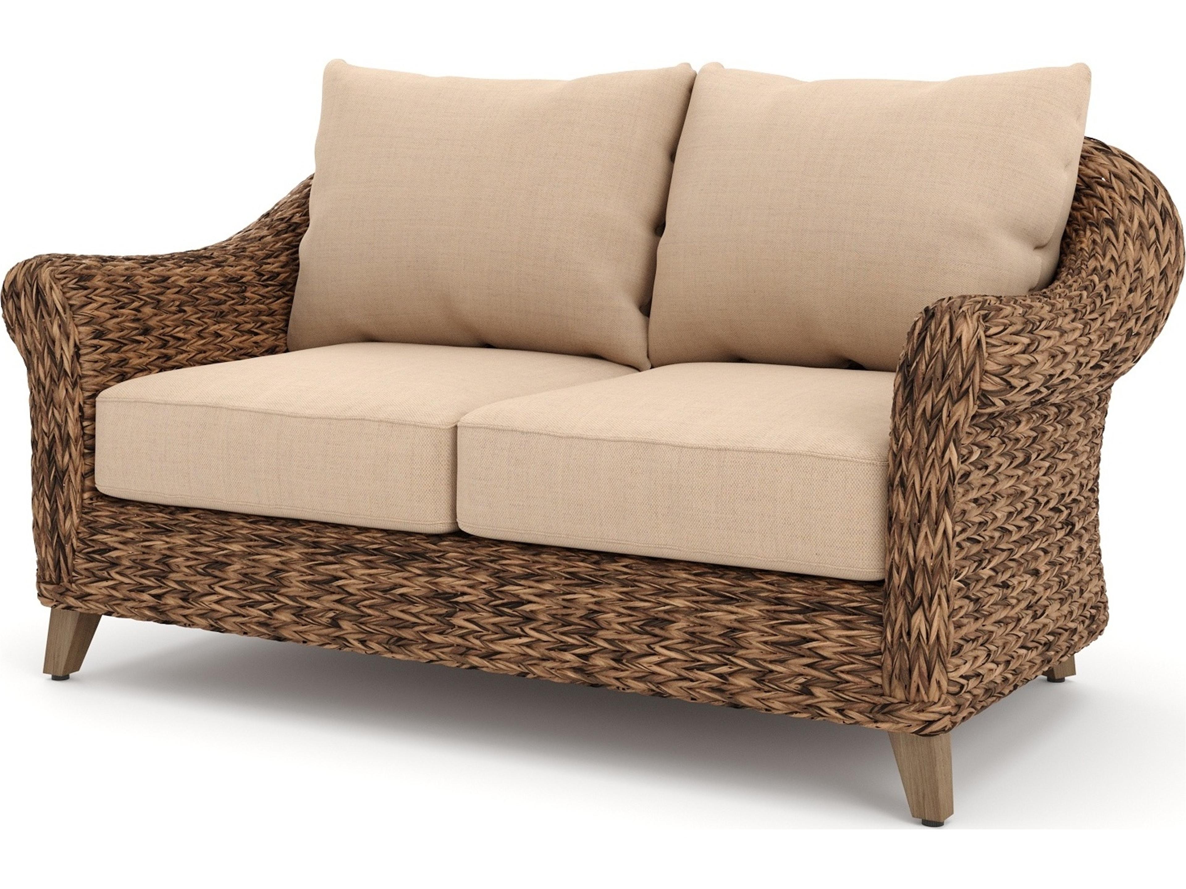 Winston Quick Ship Cayman Wicker Heritage Brown Aluminum Outdoor Loveseat