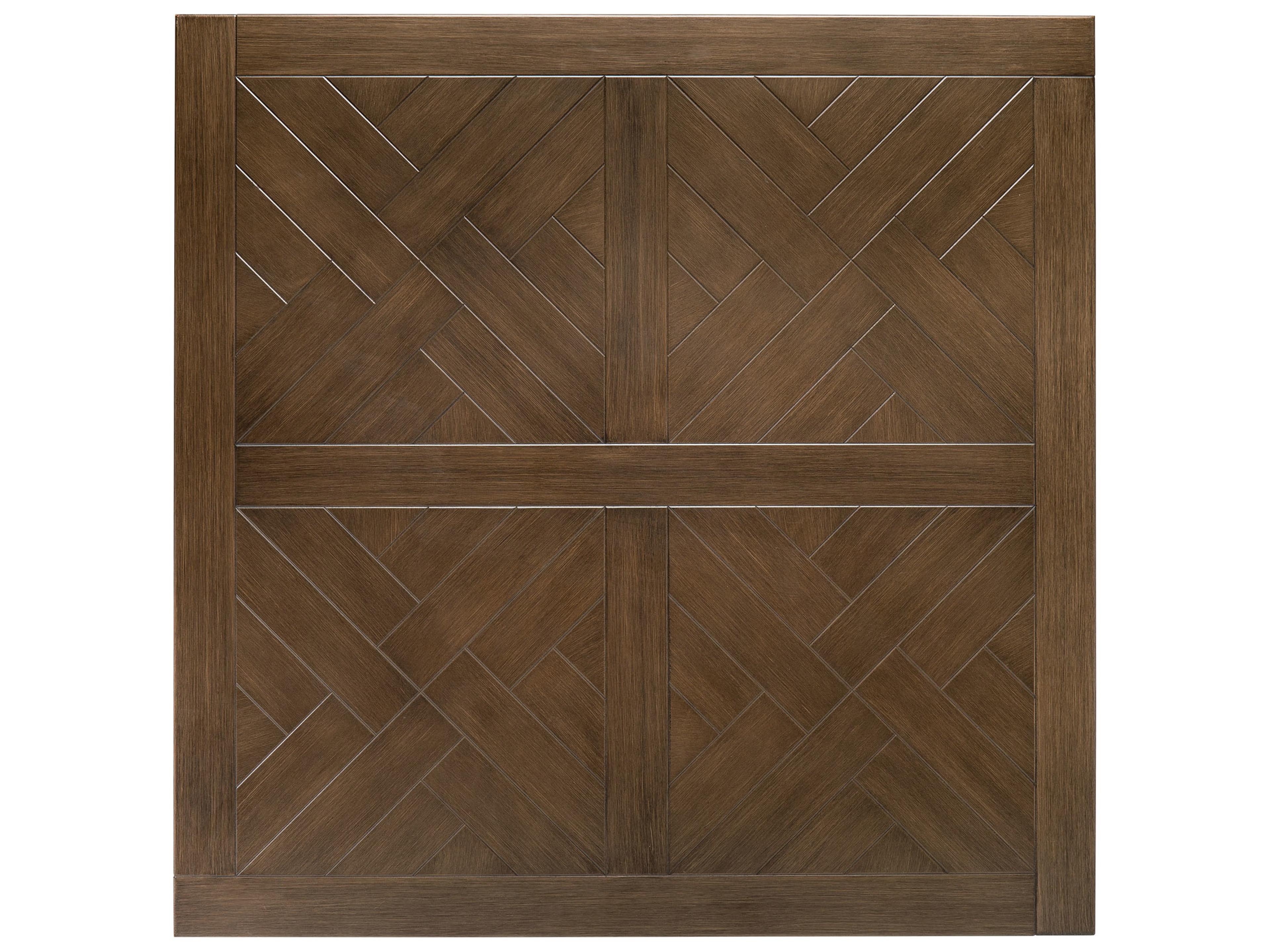 Winston Quick Ship Cayman Wicker Heritage Brown Aluminum Square Outdoor Chat Table