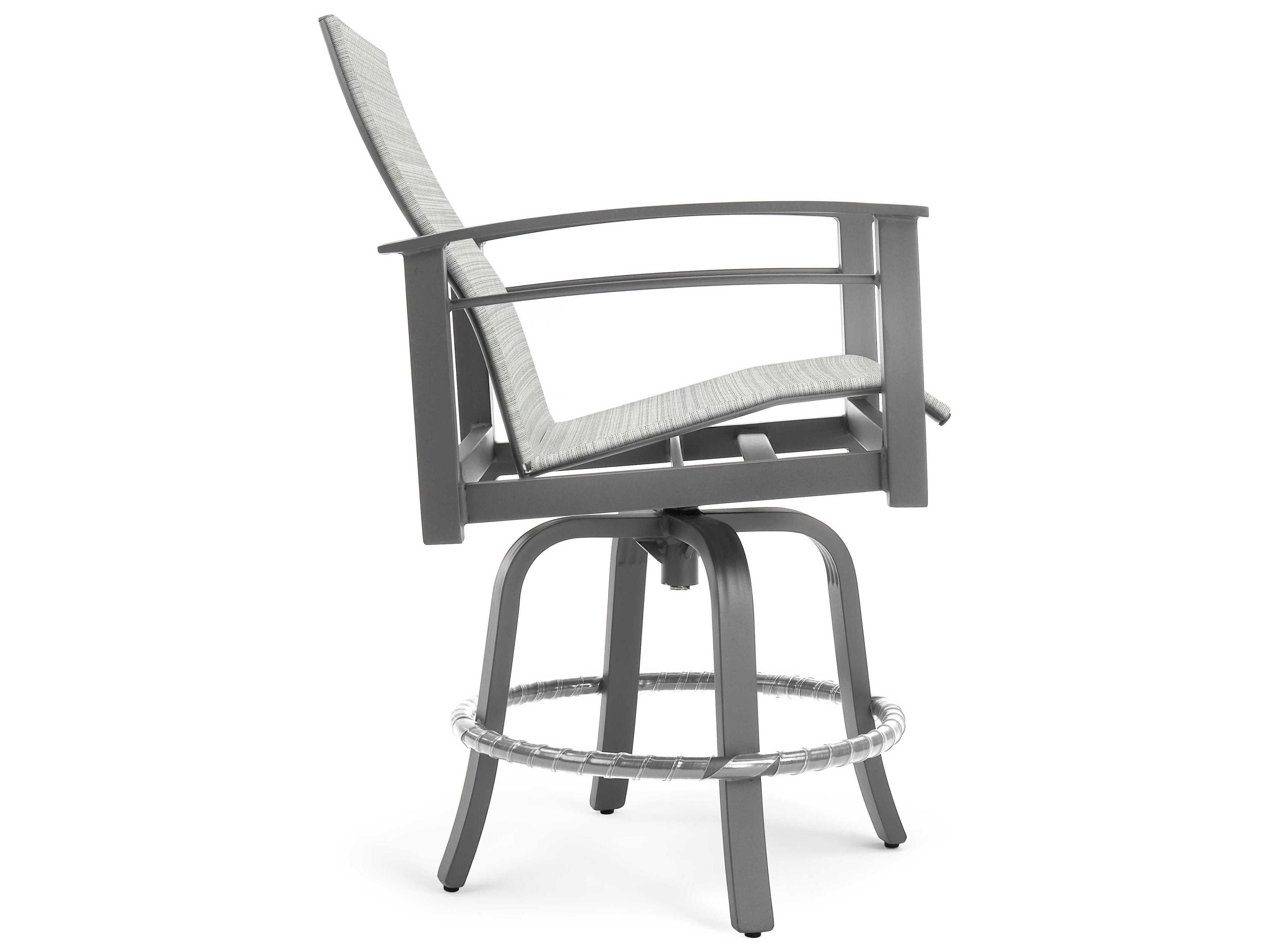 Winston Quick Ship Stanford Sling Aluminum Swivel Patio Bar Stool