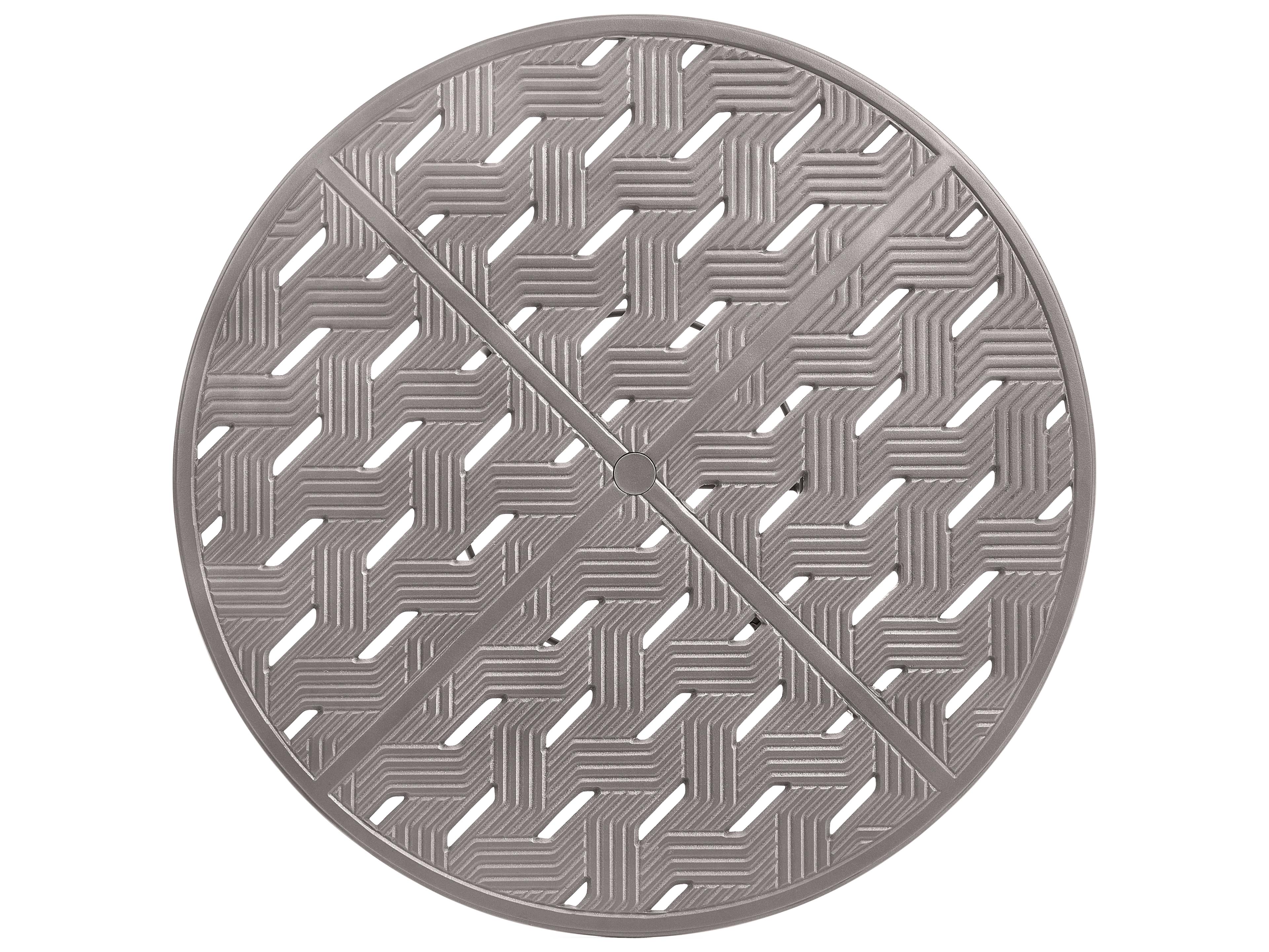 Winston Quick Ship Merge Weathered Teak Aluminum Round Patio Counter Table