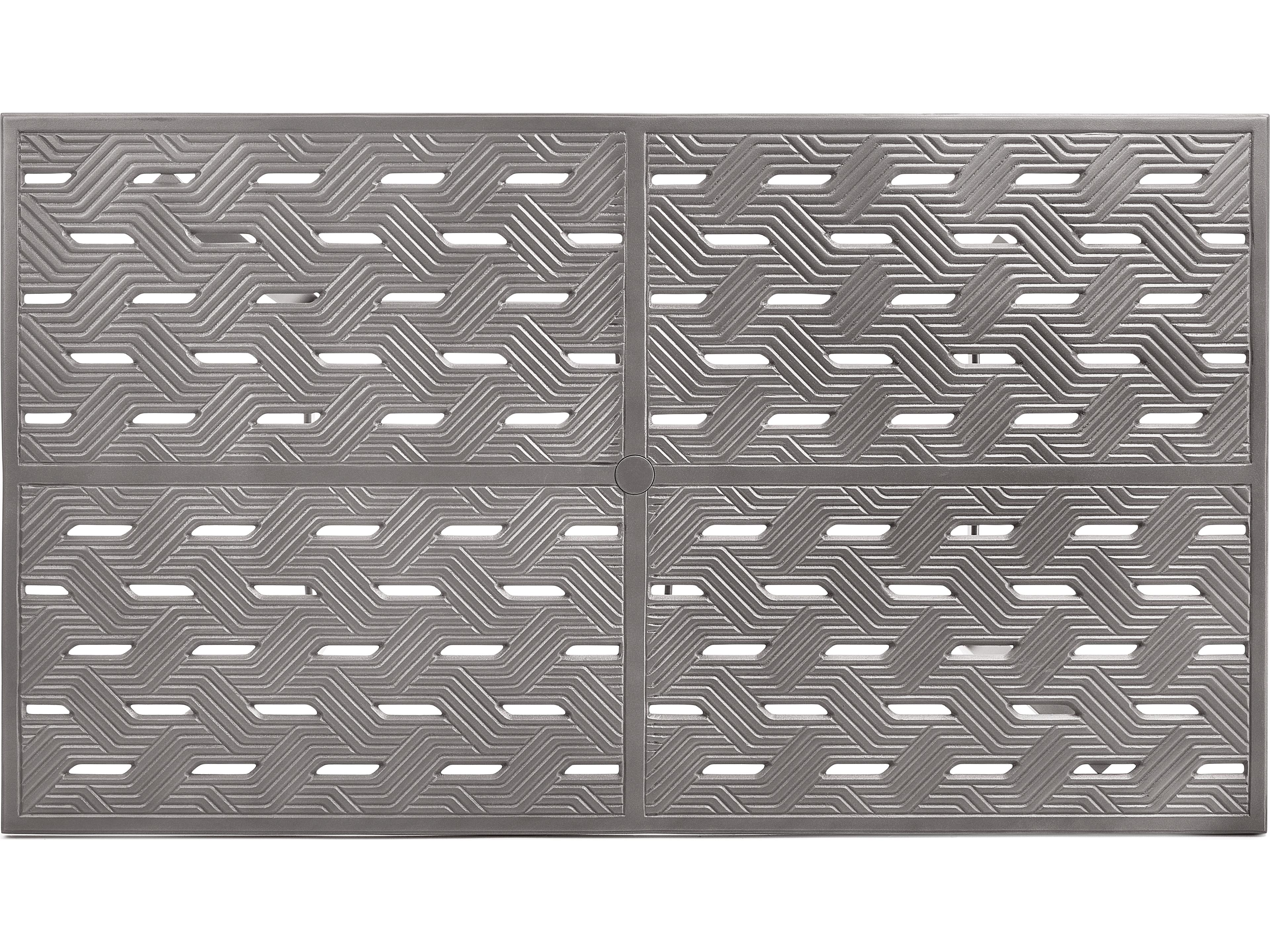 Winston Quick Ship Merge Weathered Teak Aluminum Rectangular Patio Counter Table