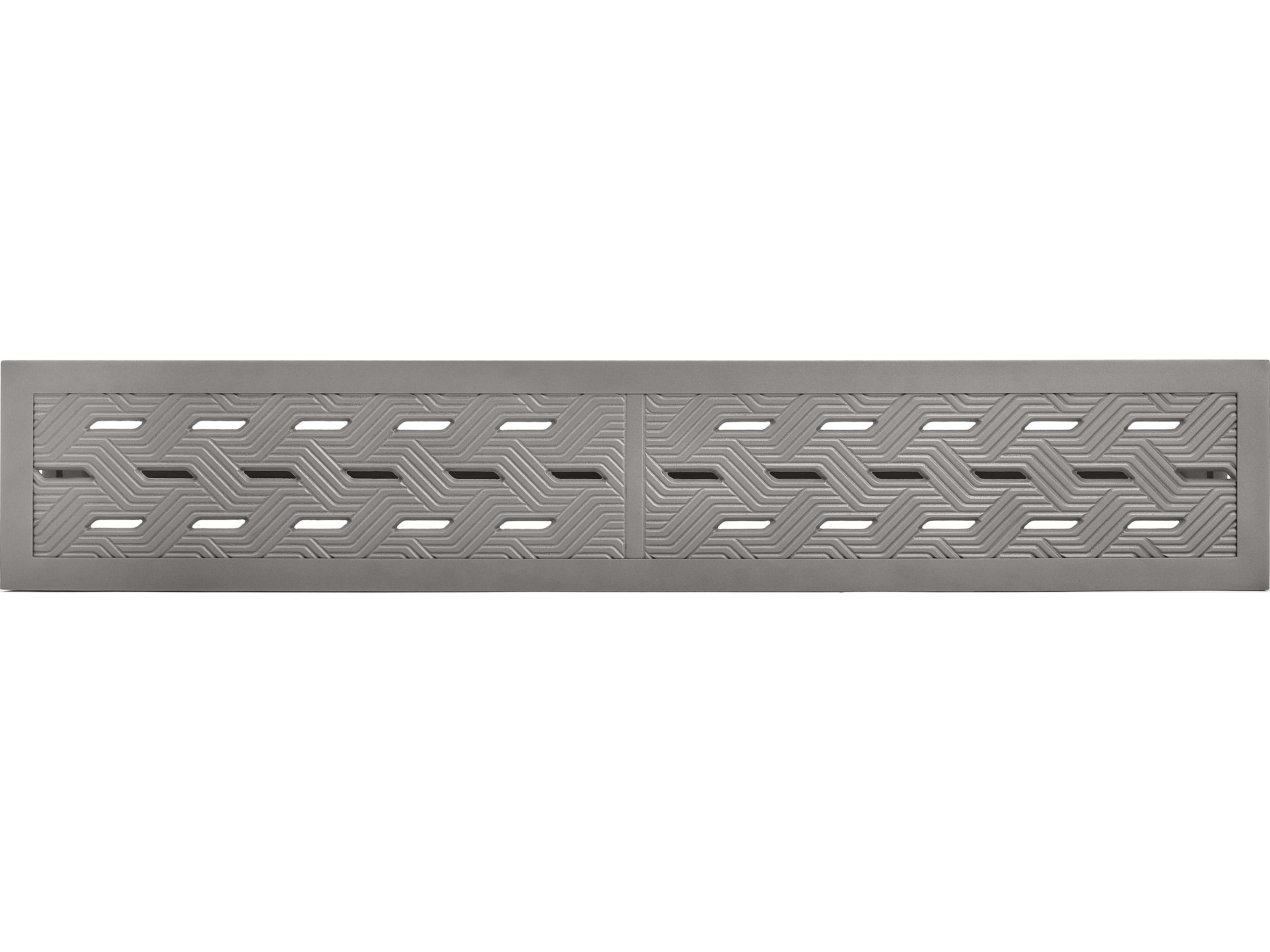 Winston Quick Ship Merge Weathered Teak Aluminum Dining Outdoor Patio Bench