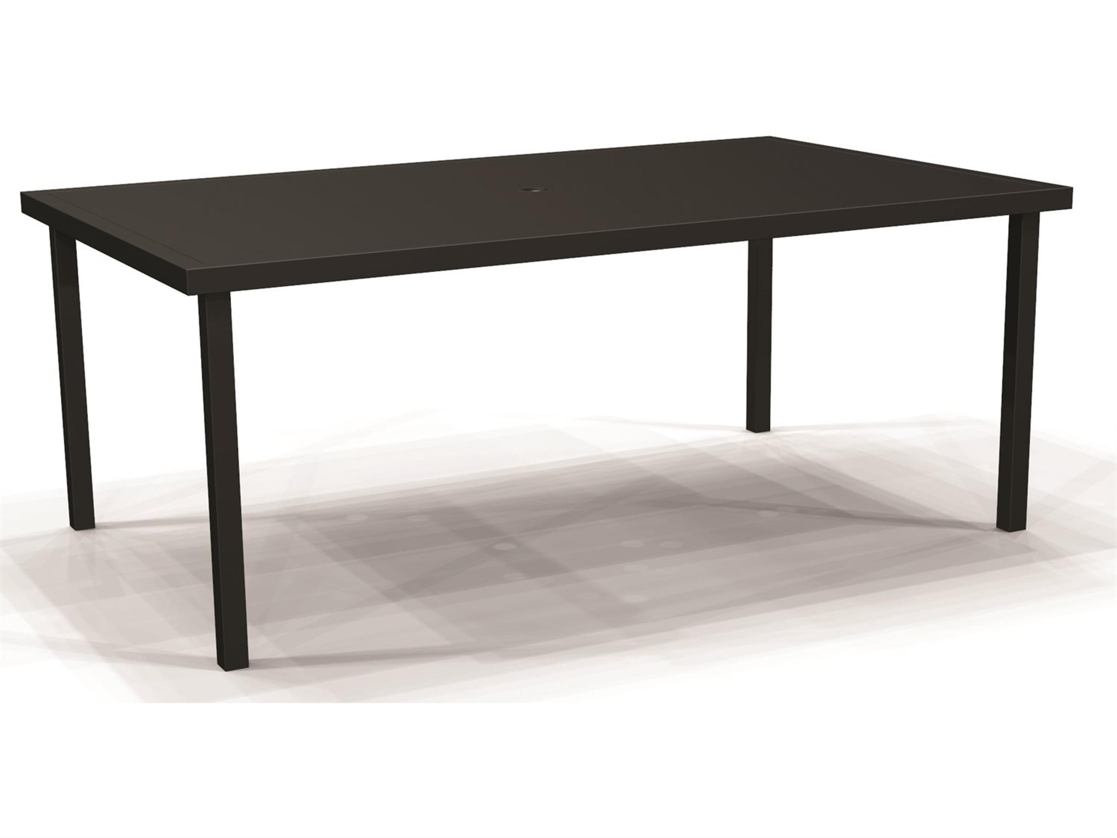 Solid Top Aluminum Rectangular Outdoor Patio Dining Table