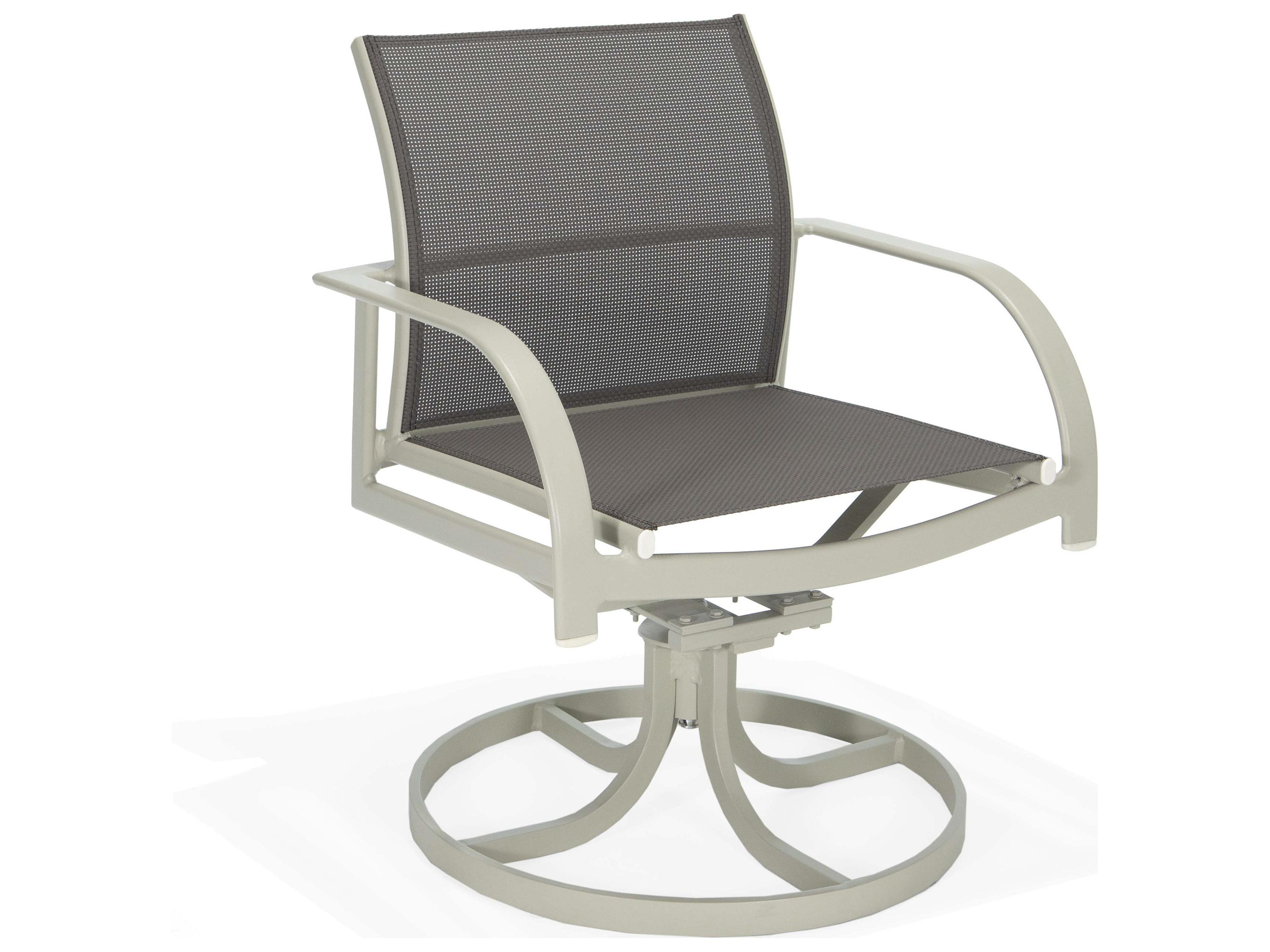 Coral Reef Sling Aluminum Swivel Rocker Dining Chair