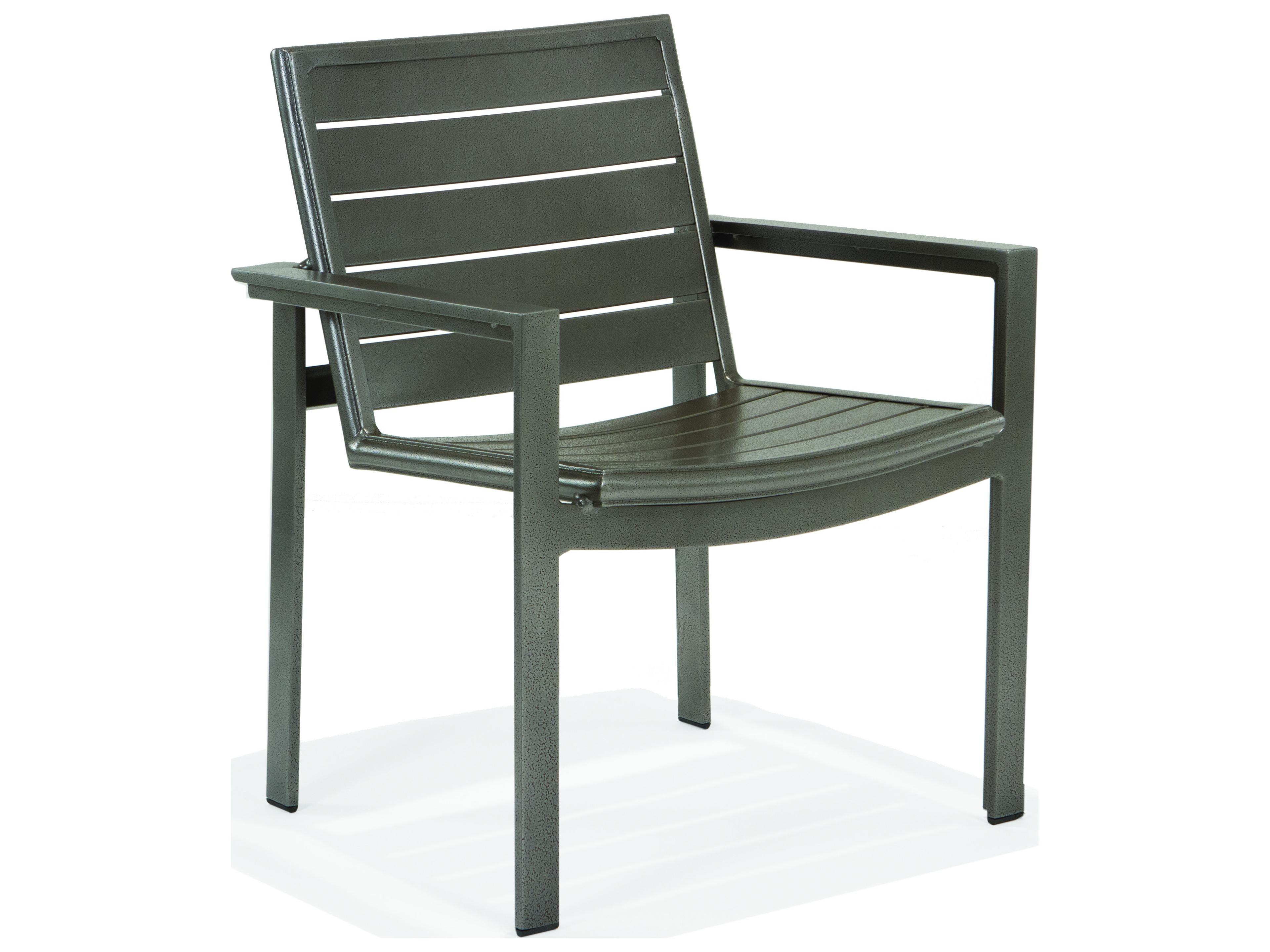 Hamilton Slat Aluminum Nesting Dining Chair with Arms