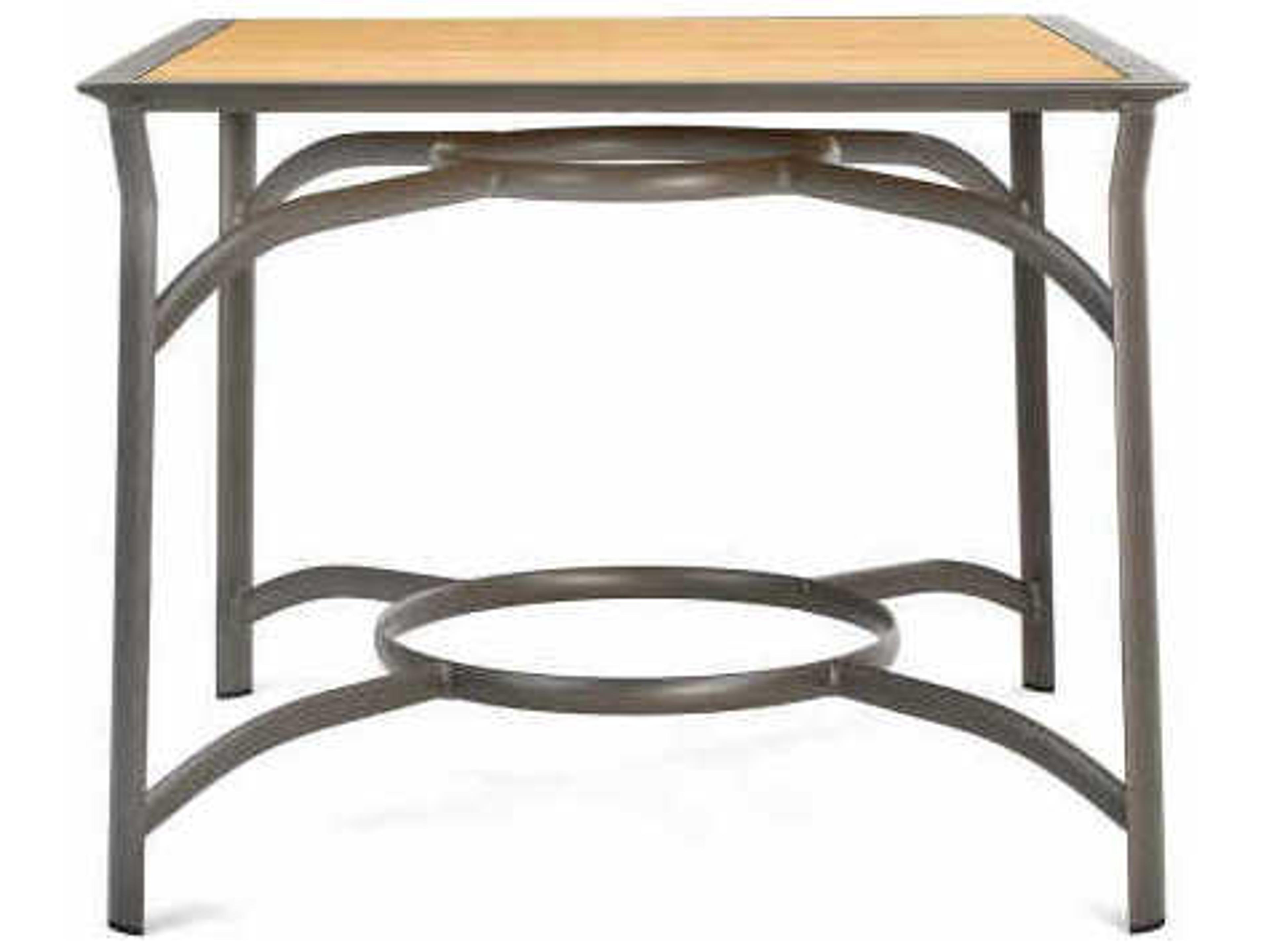 Winston Harper Aluminum Stackable Square Patio Counter Table with Umbrella Hole