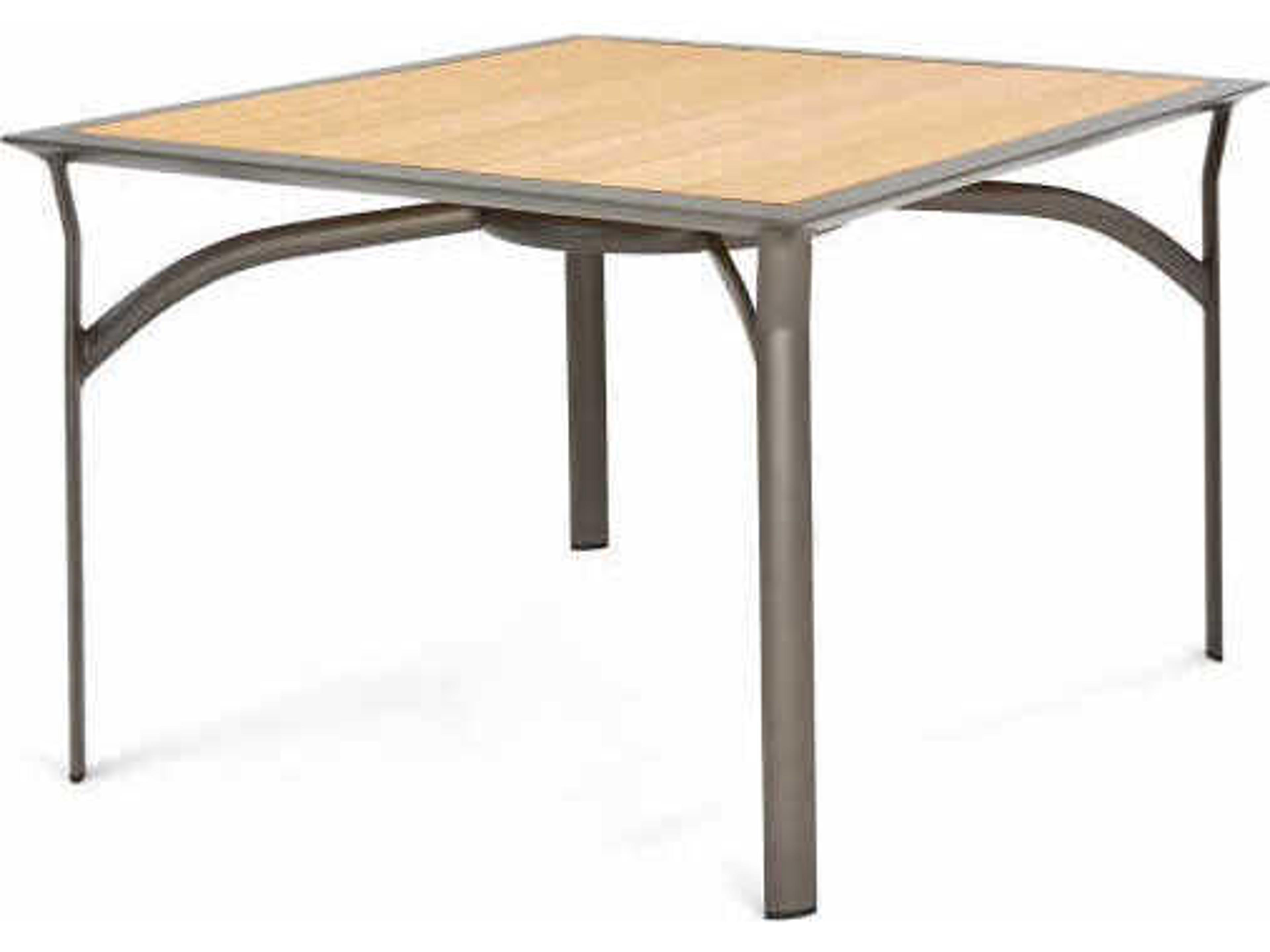 Winston Harper Aluminum Stackable Square Patio Dining Table with Umbrella Hole