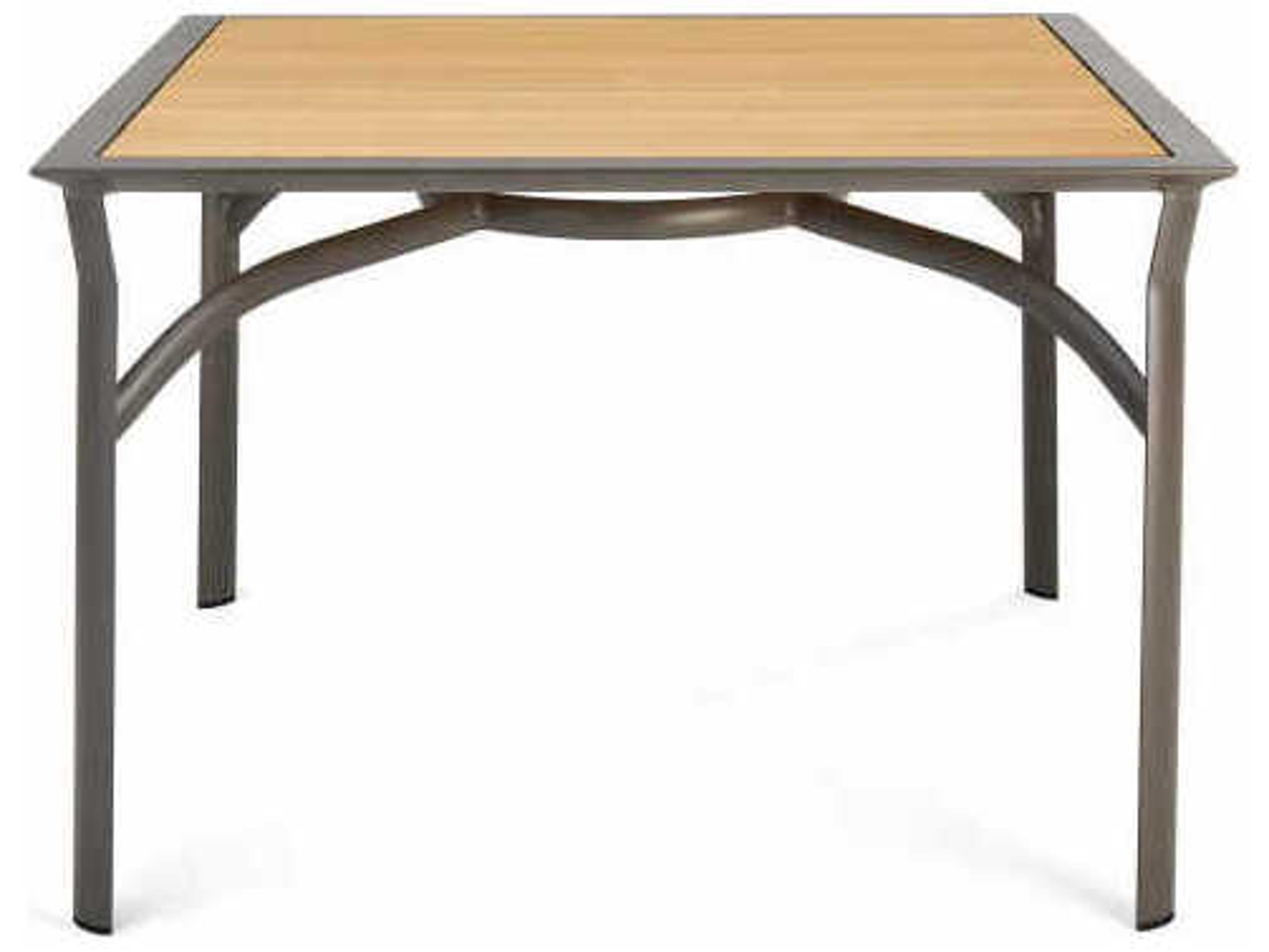 Winston Harper Aluminum Stackable Square Patio Dining Table with Umbrella Hole