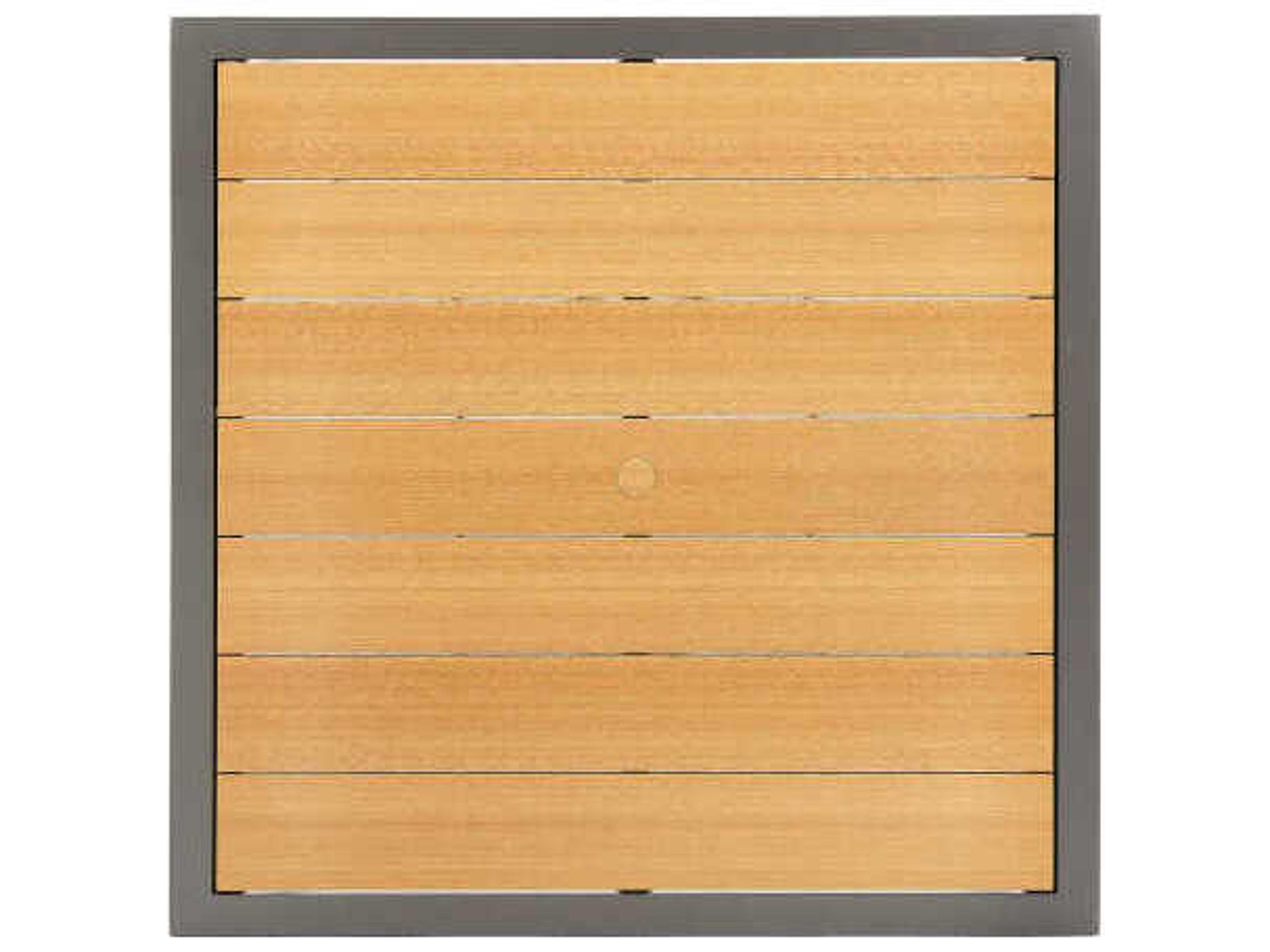 Winston Harper Aluminum Stackable Square Patio Dining Table with Umbrella Hole