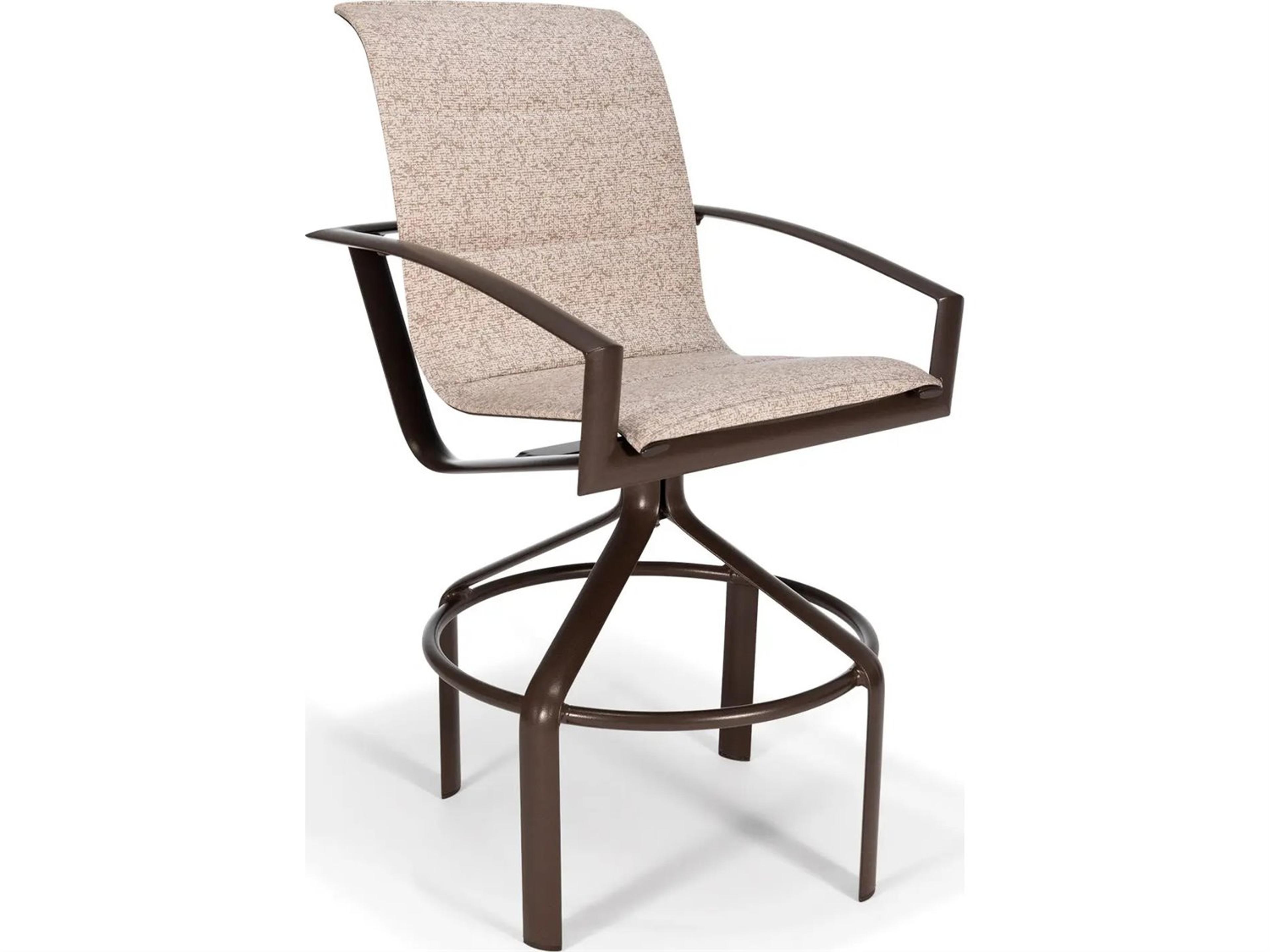 Icon Padded Sling Aluminum High Back Swivel Bar Stool