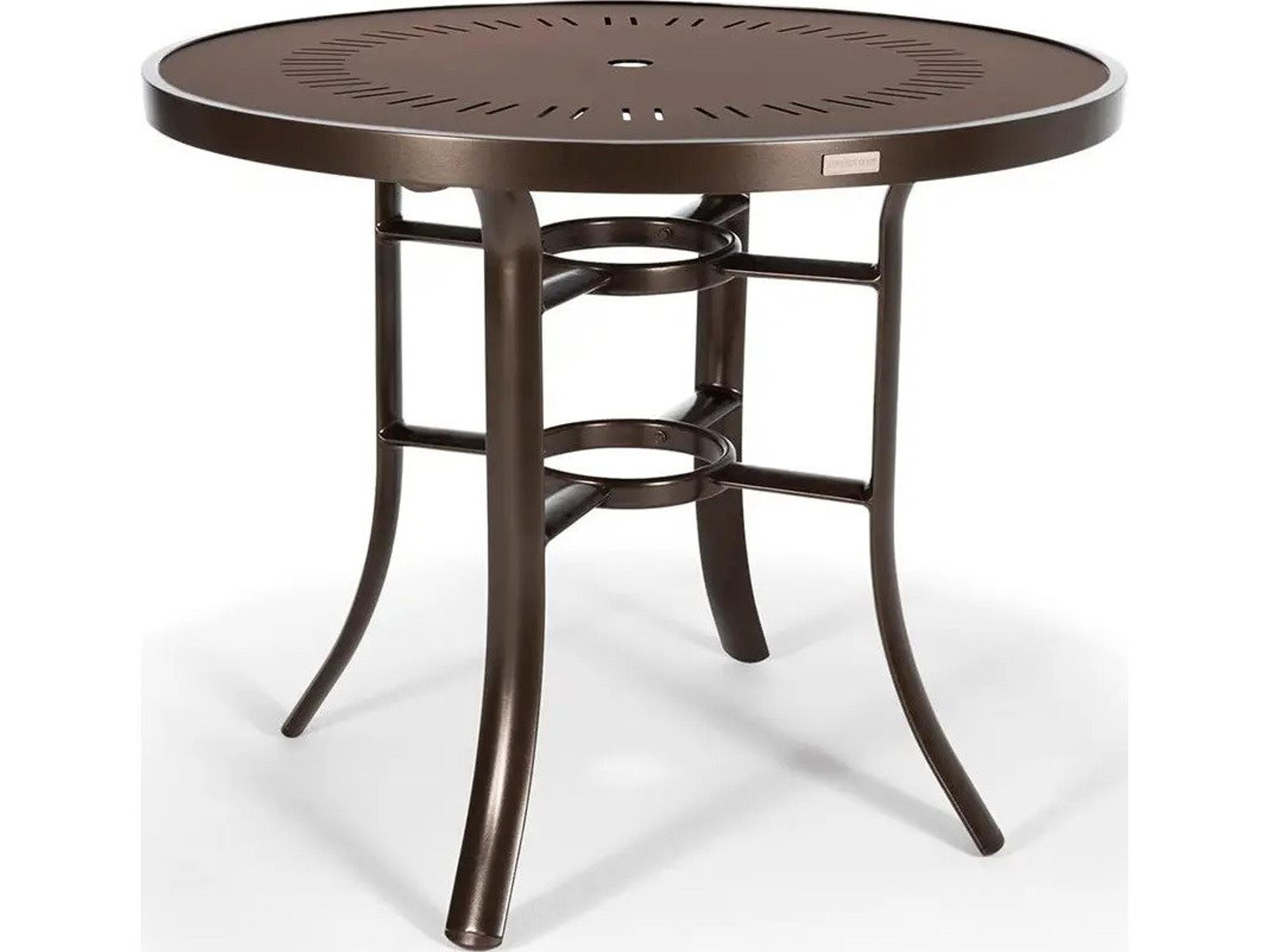 Icon Aluminum 42" Round KD Counter Table with Umbrella Hole