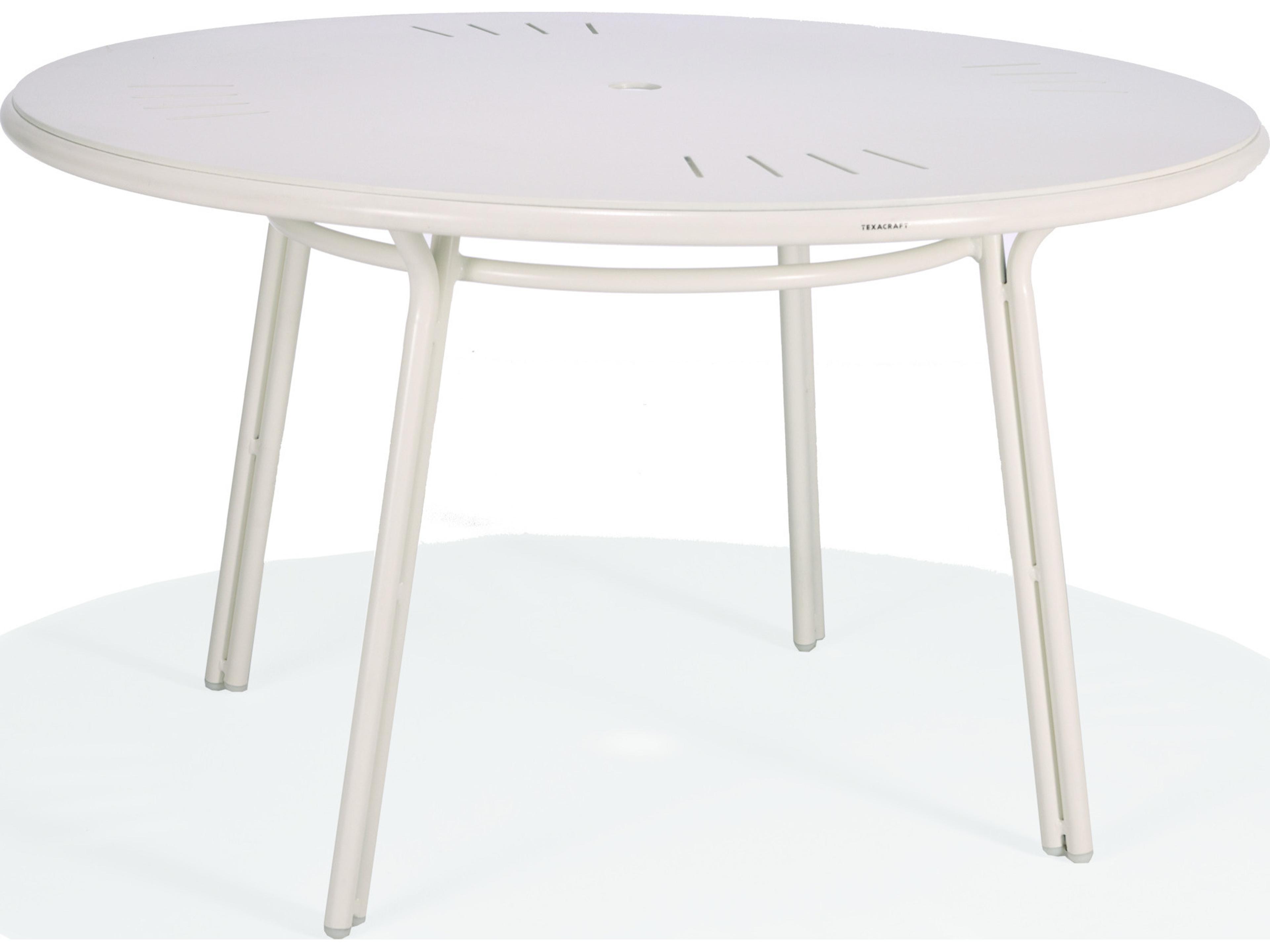 Oceans Aluminum 42" Round Dining Table with Umbrella Hole