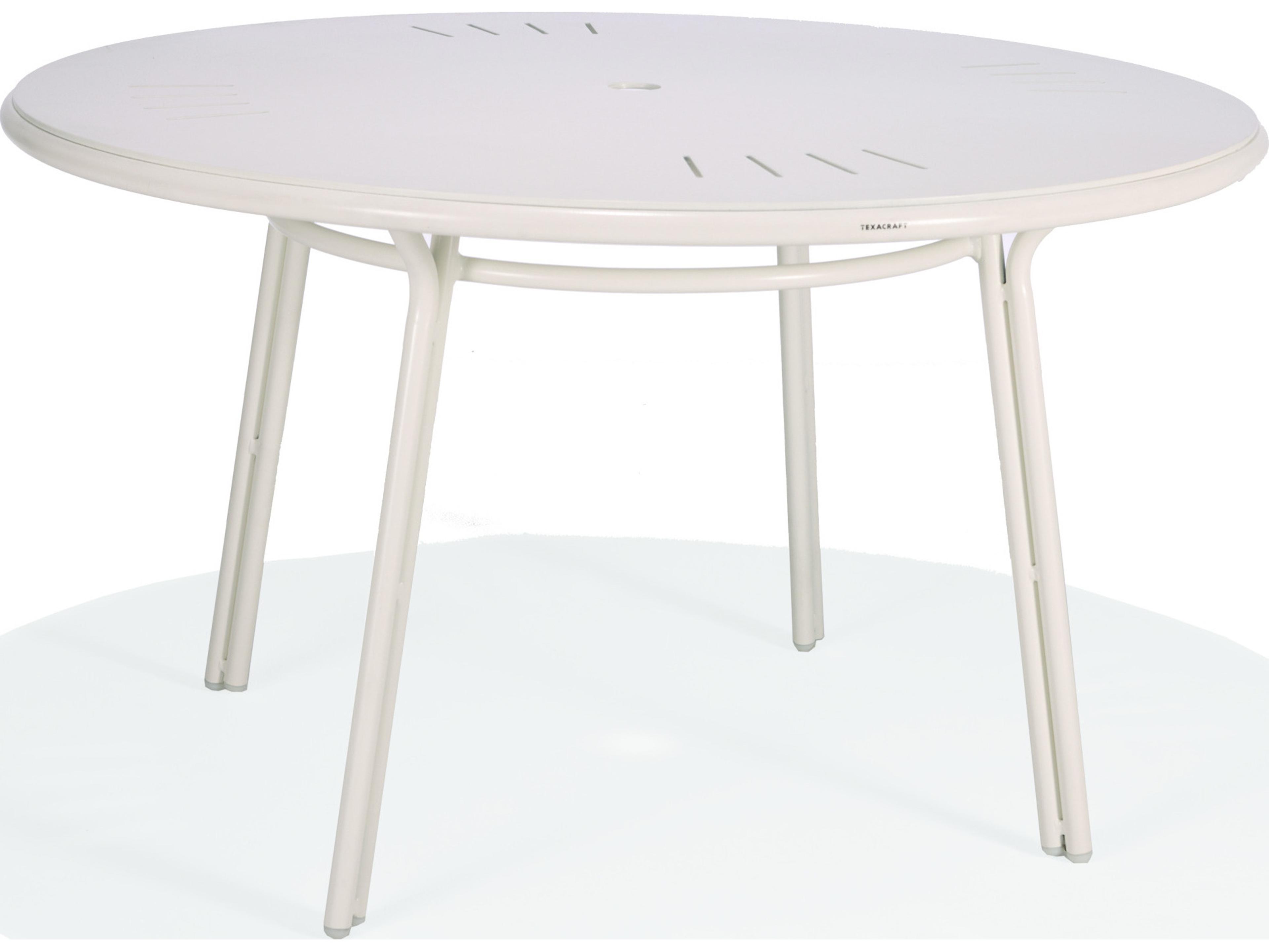 Oceans Aluminum 48" Round Dining Table with Umbrella Hole