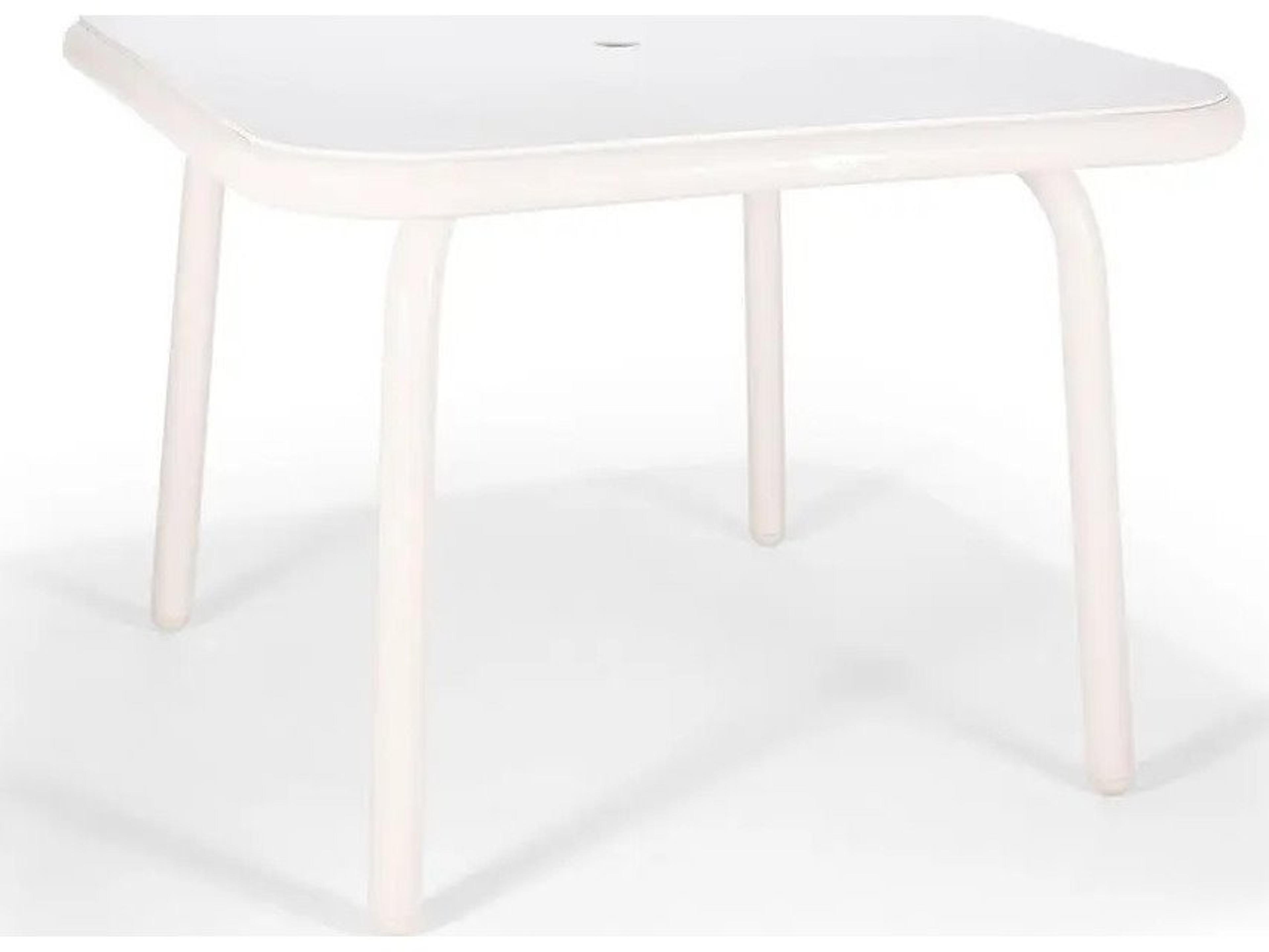 Holsen Aluminum 42" Square Rigid Dining Table with Umbrella Hole