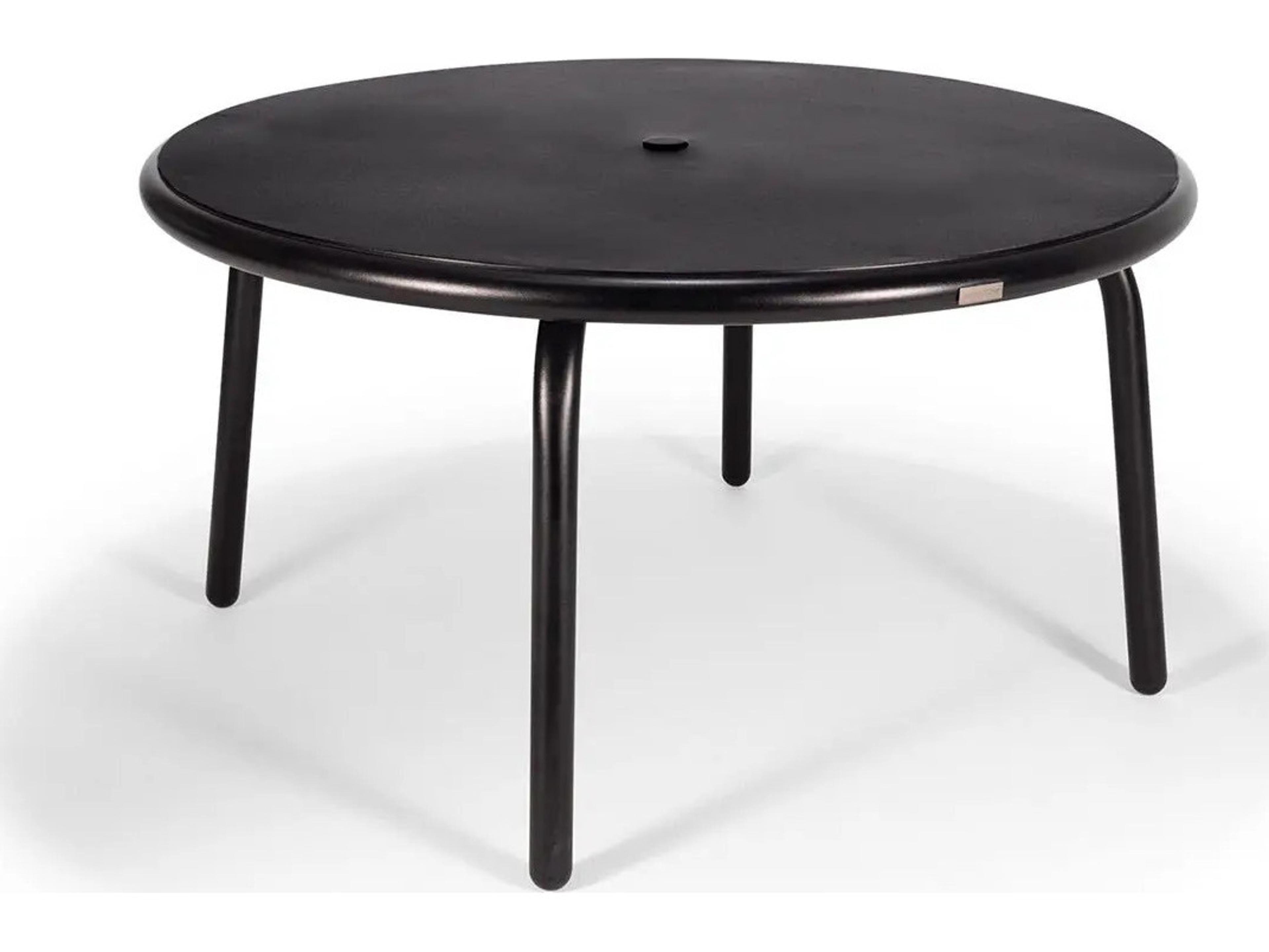 Holsen Aluminum 54" KD Round Dining Table with Umbrella Hole