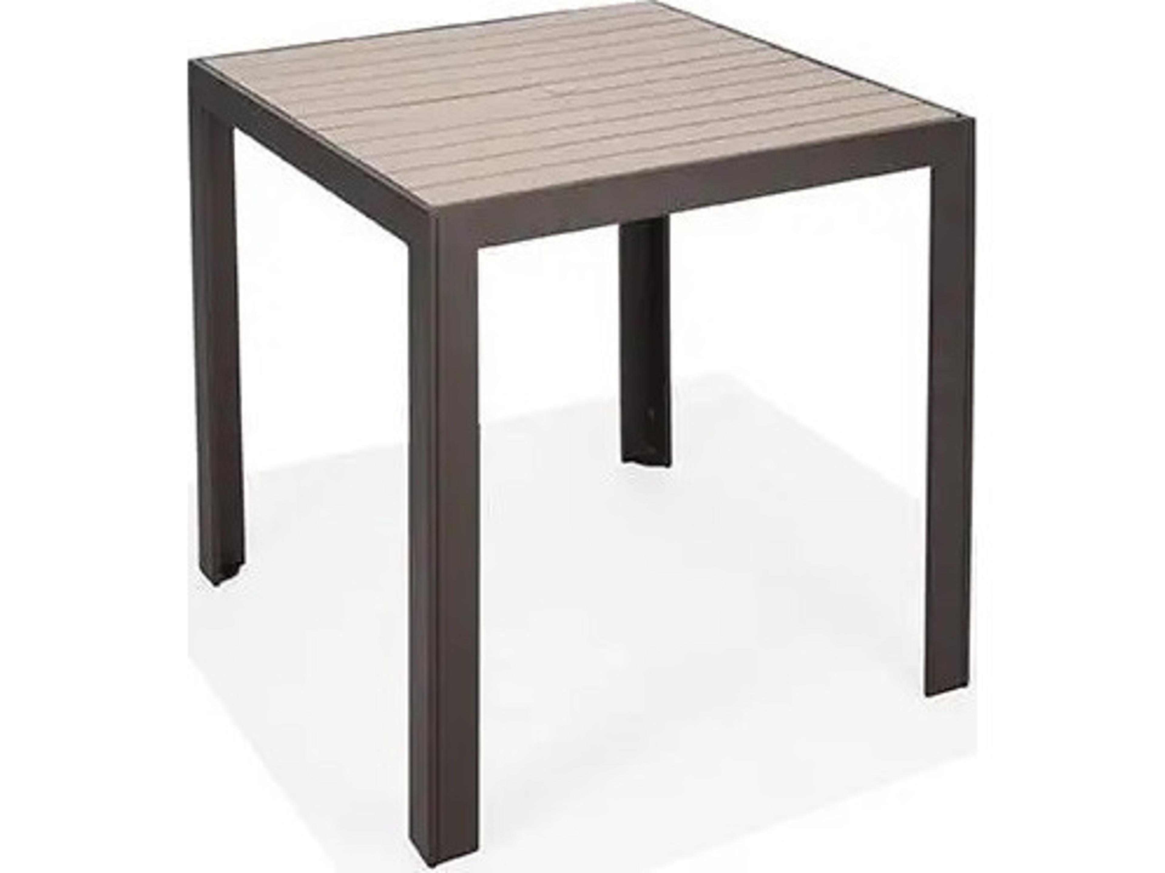 Hamilton Slat HDPE 36" Square Counter Height Table with Umbrella Hole