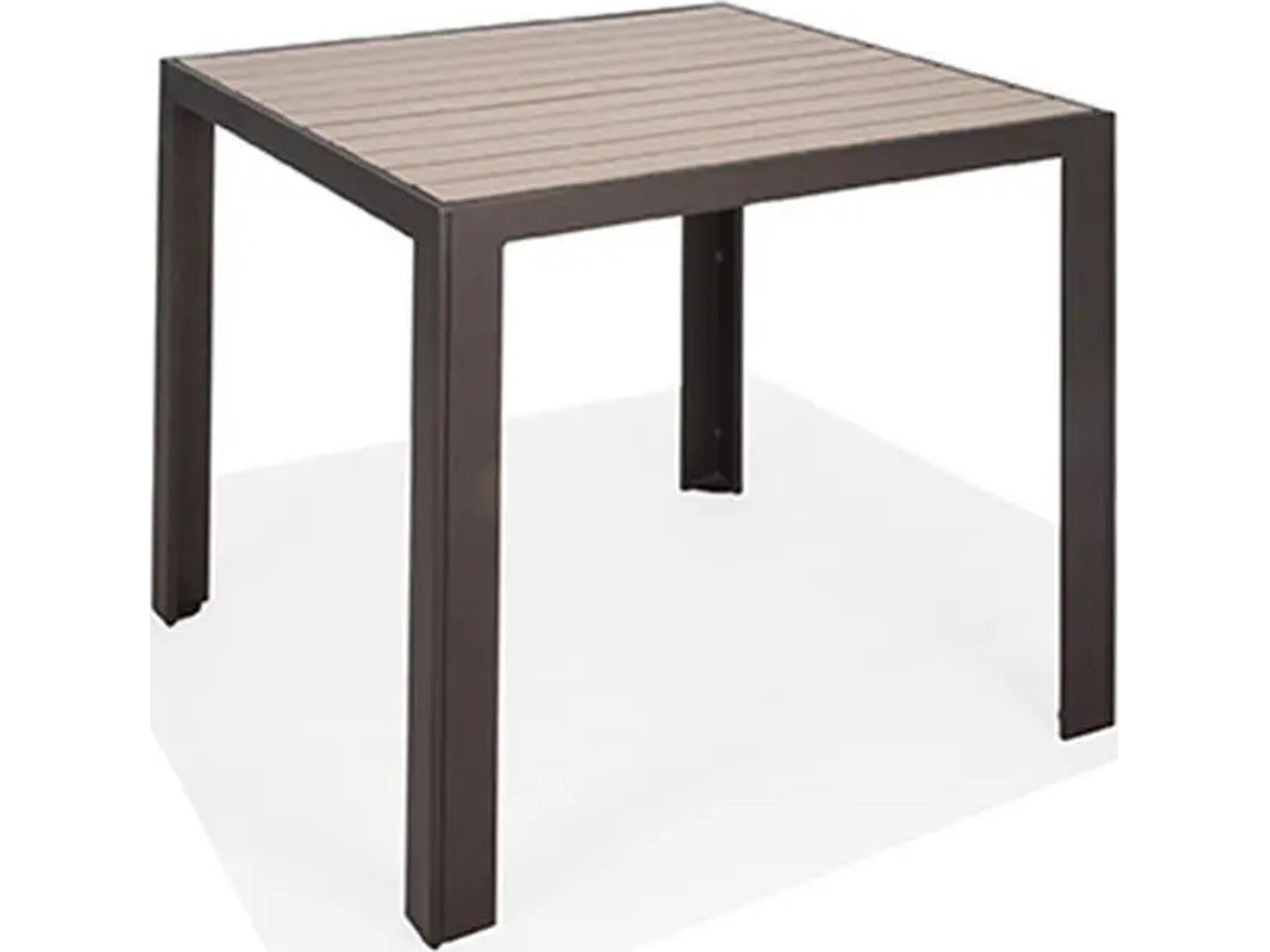 Hamilton Slat HDPE 36" Square Bar Height Table with Umbrella Hole