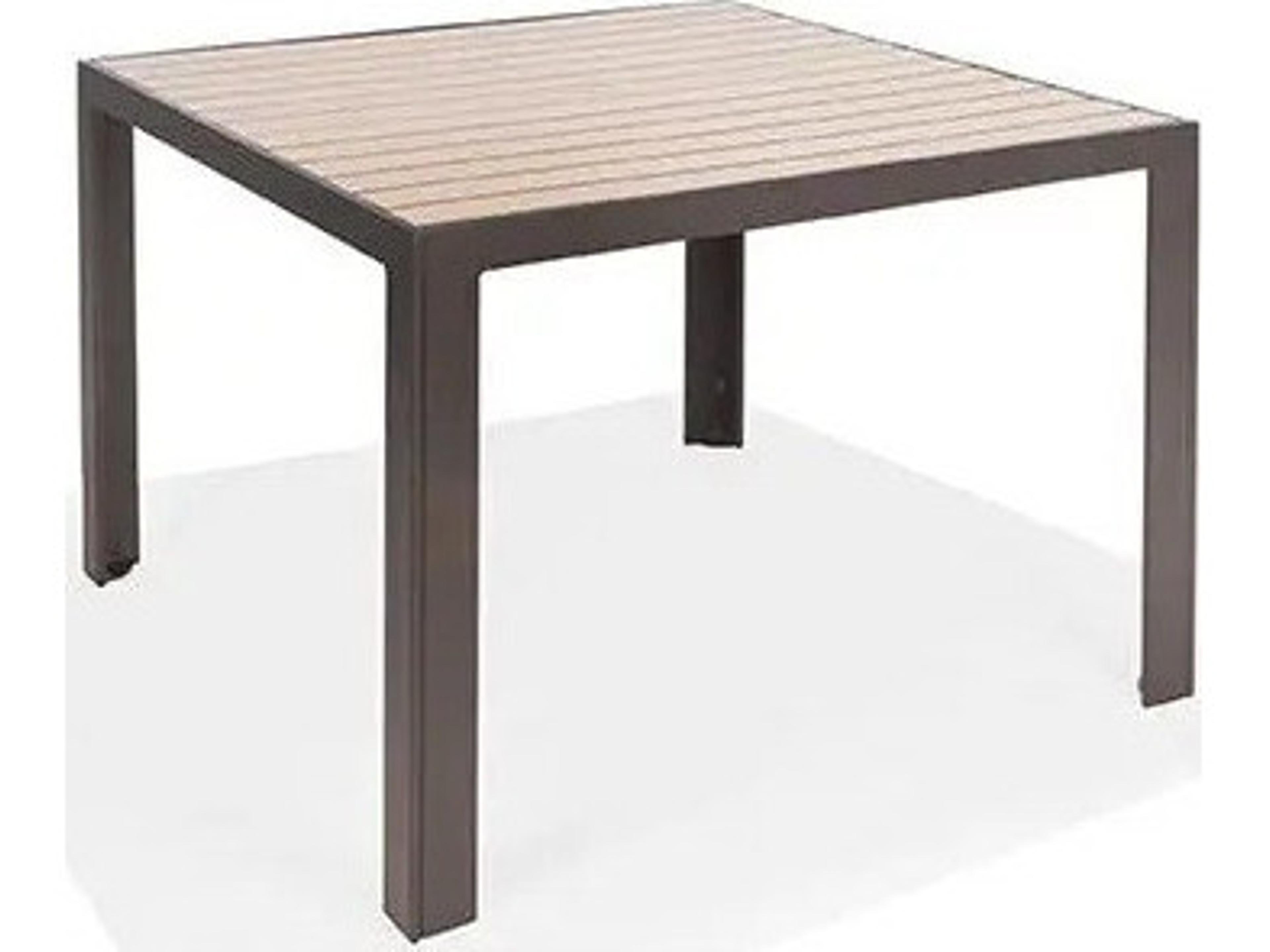 Hamilton Slat HDPE 42" Square Counter Height Table with Umbrella Hole