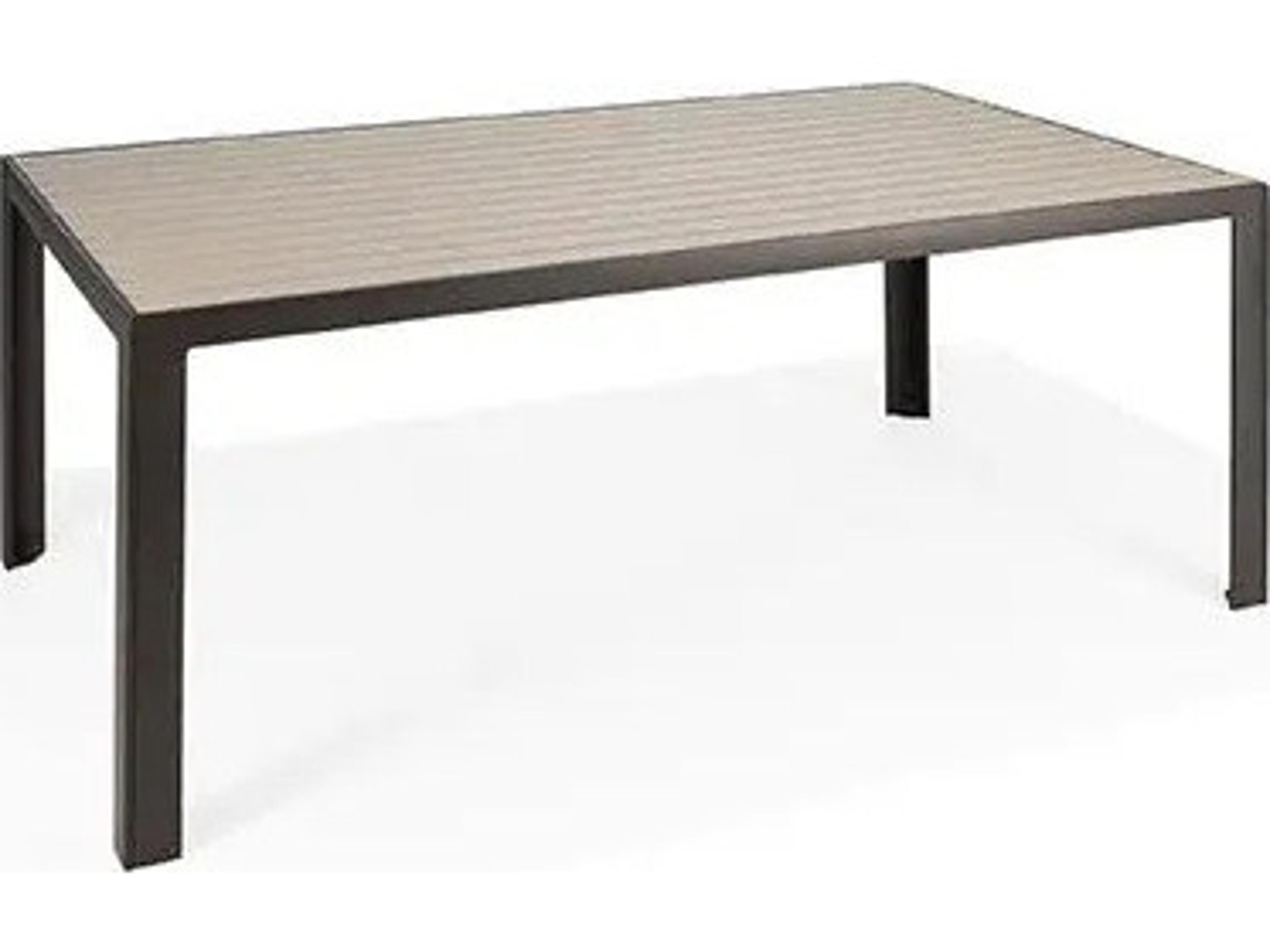 Hamilton Slat HDPE 74" x 42" Rectangular Counter Height Table with Umbrella Hole