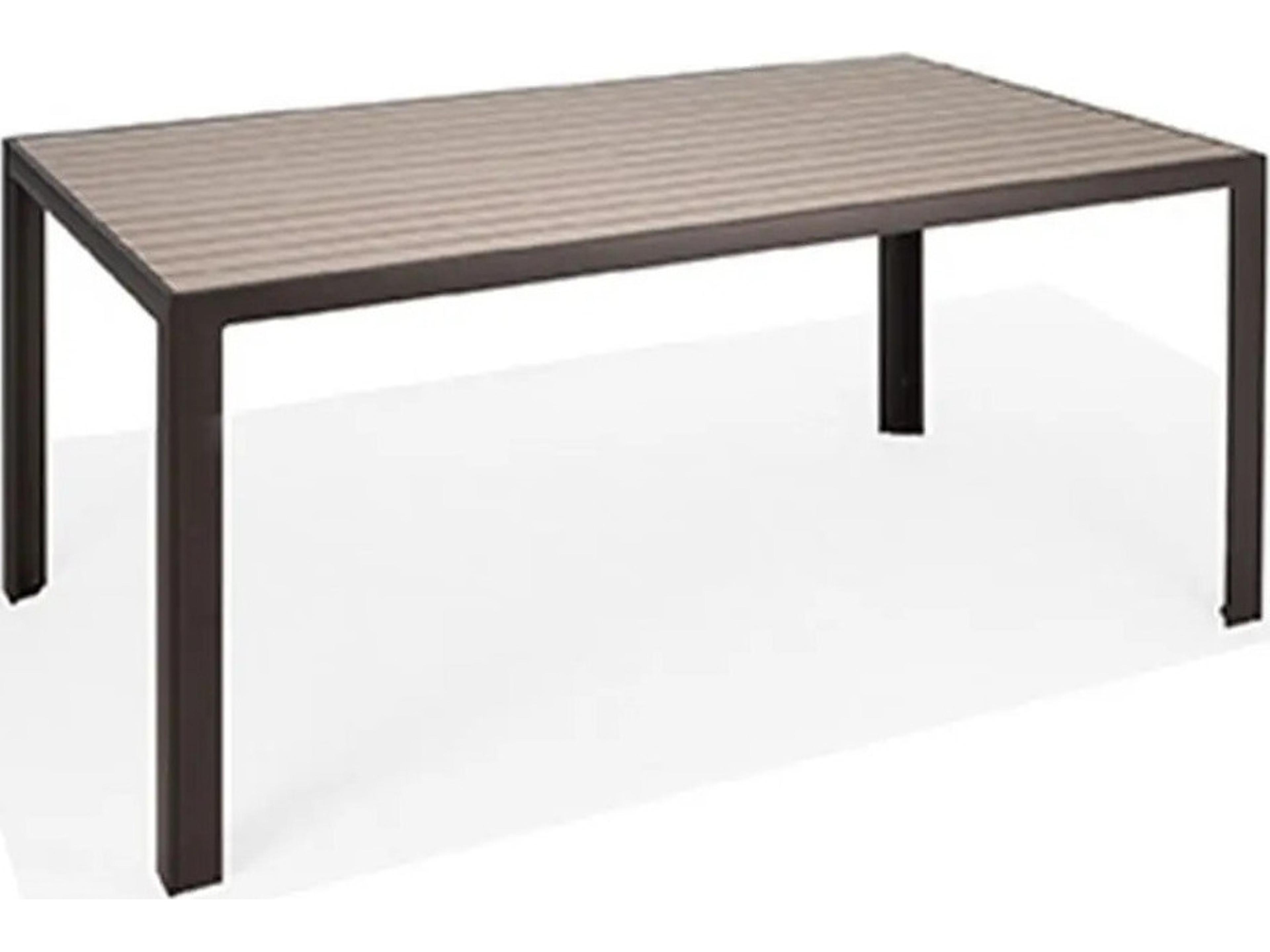 Hamilton Slat HDPE 74" x 42" Rectangular Bar Height Table with Umbrella Hole