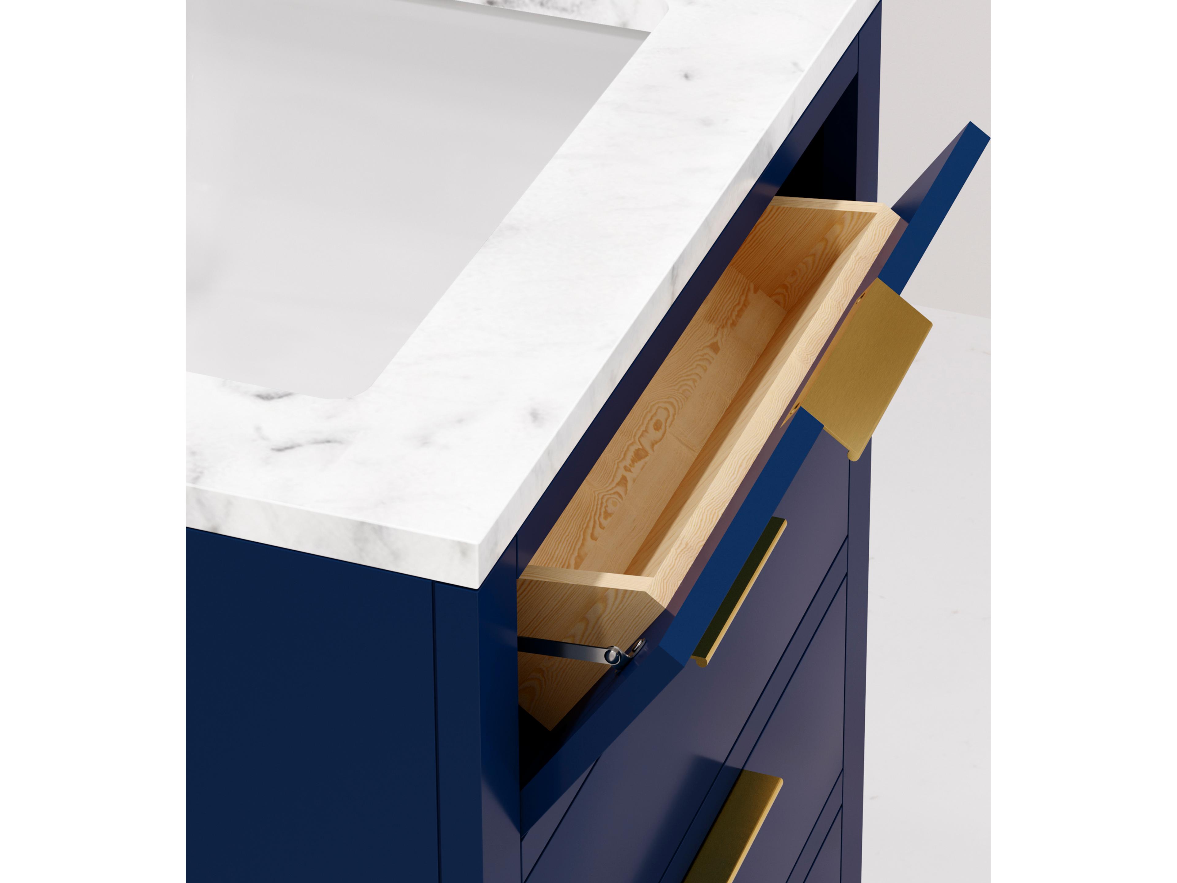 Water Creation Bristol Monarch Blu Vanity with Rectangular Mirror (S)