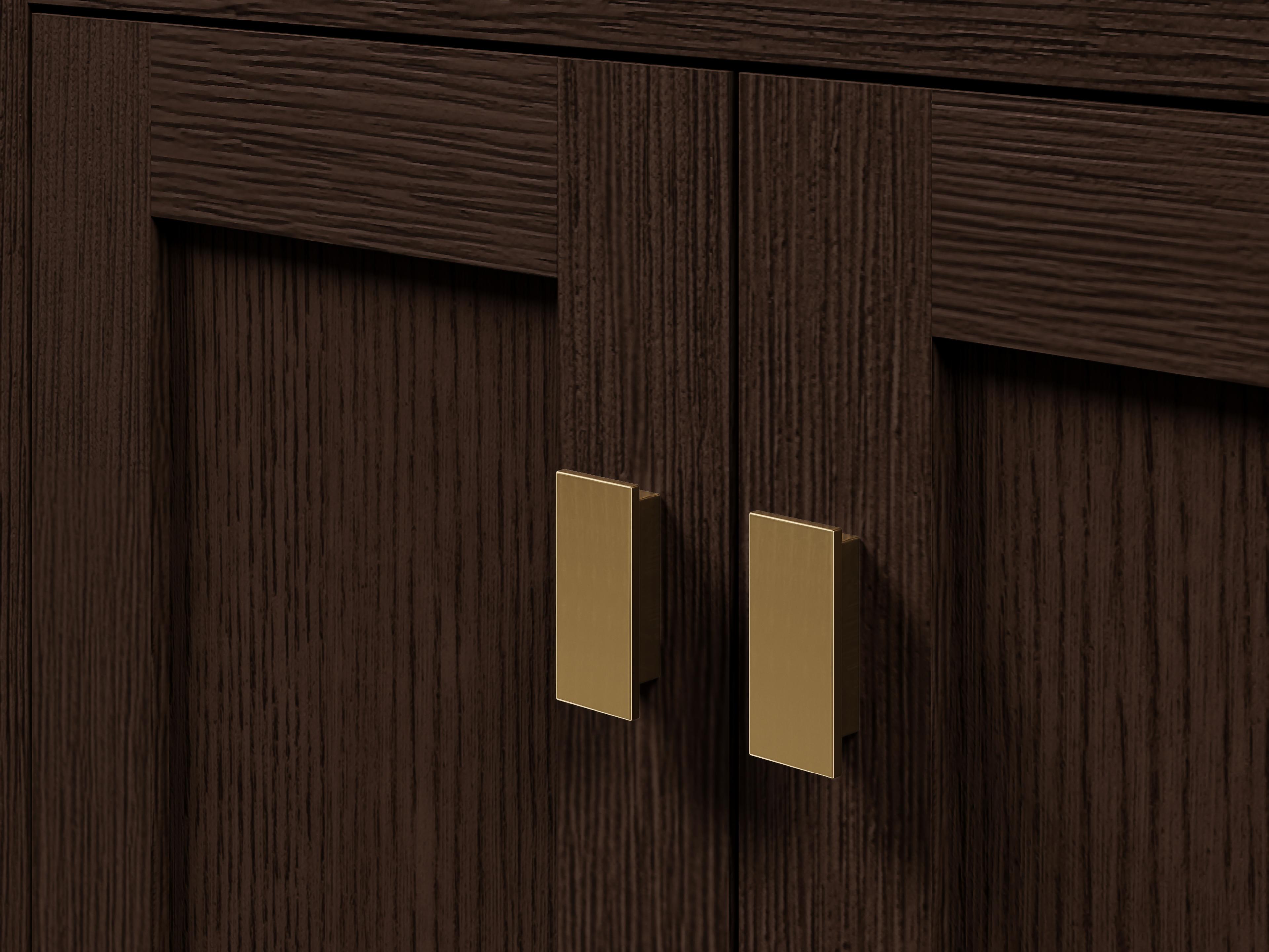 Water Creation Chestnut  Single Sink Carrara White Marble Countertop Bath Vanity In Brown Oak with Satin Gold Hardware