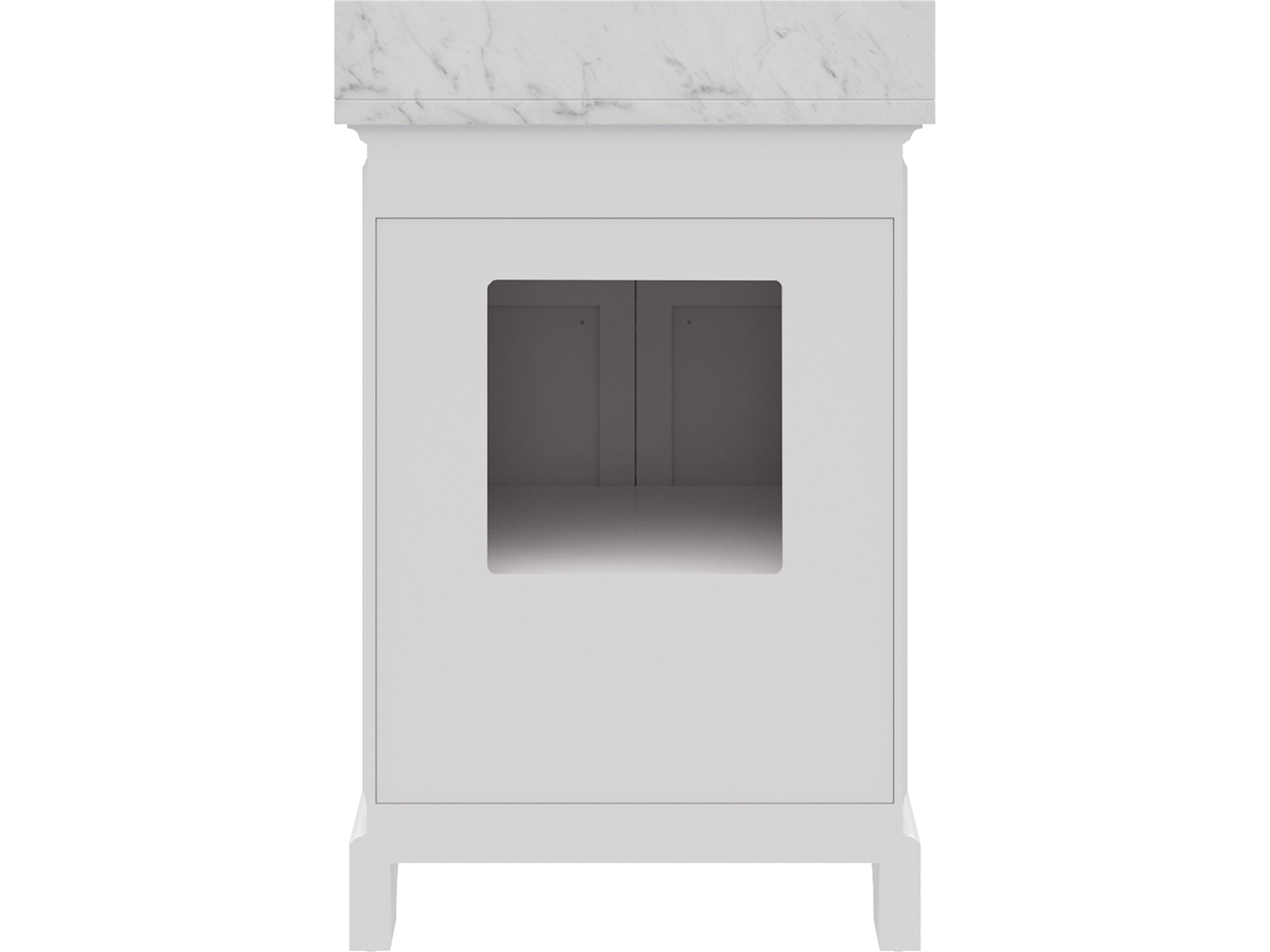 Water Creation Derby Single Sink Carrara White Marble Countertop Bath Vanity In Pure White