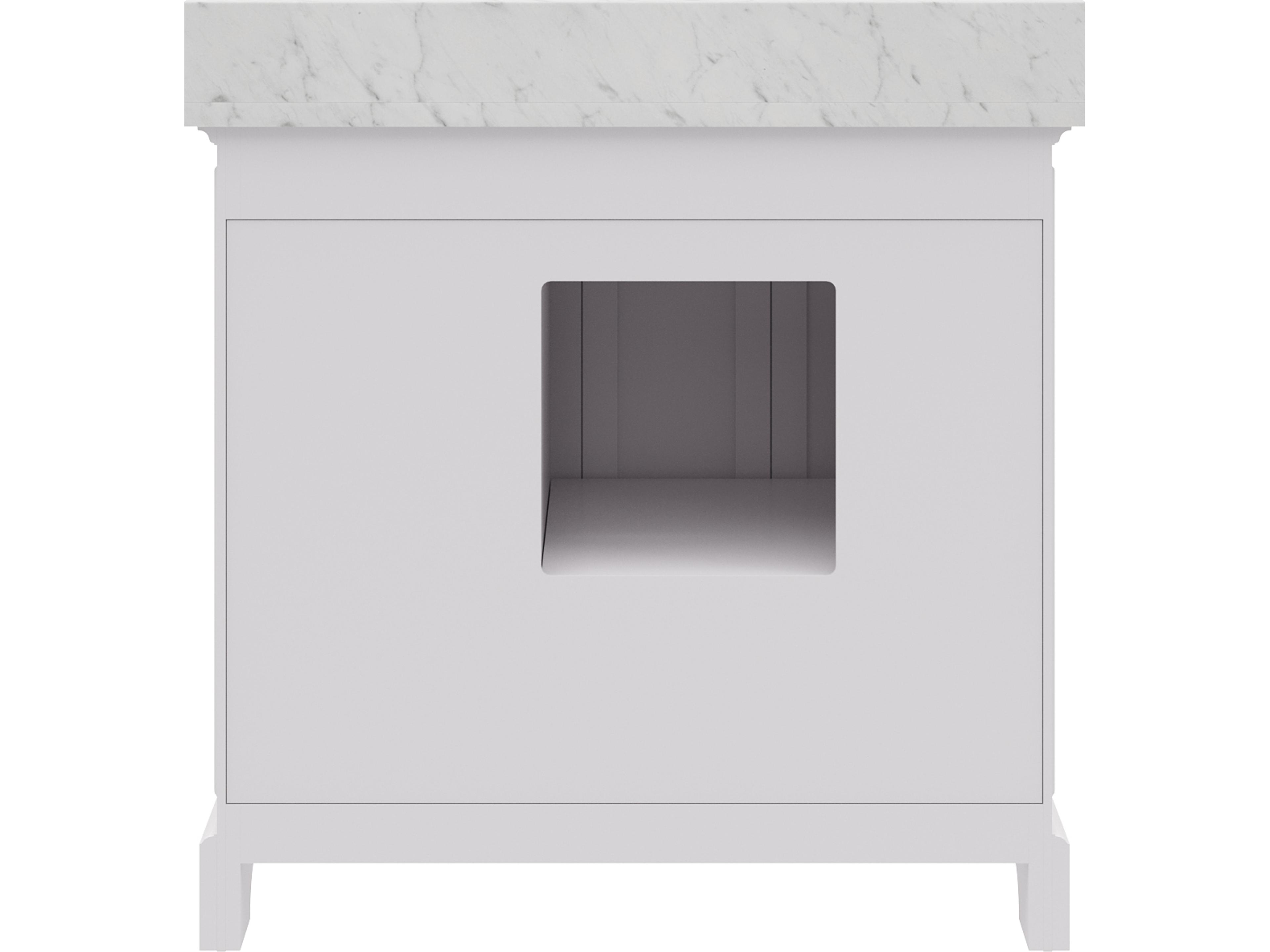 Water Creation Derby Chrome Single Sink Carrara White Marble Countertop Bath Vanity In Pure White