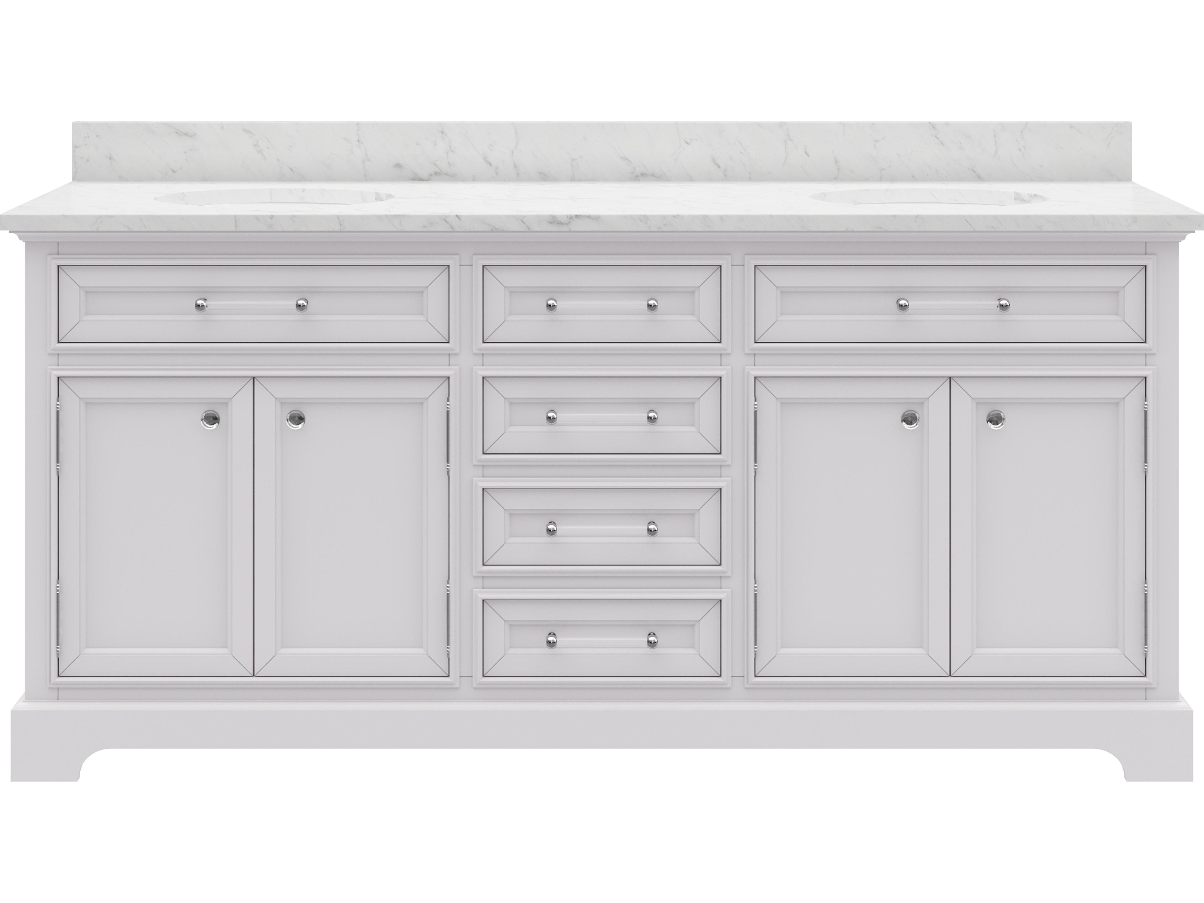 Derby Pure White Double Sink Bathroom Vanity