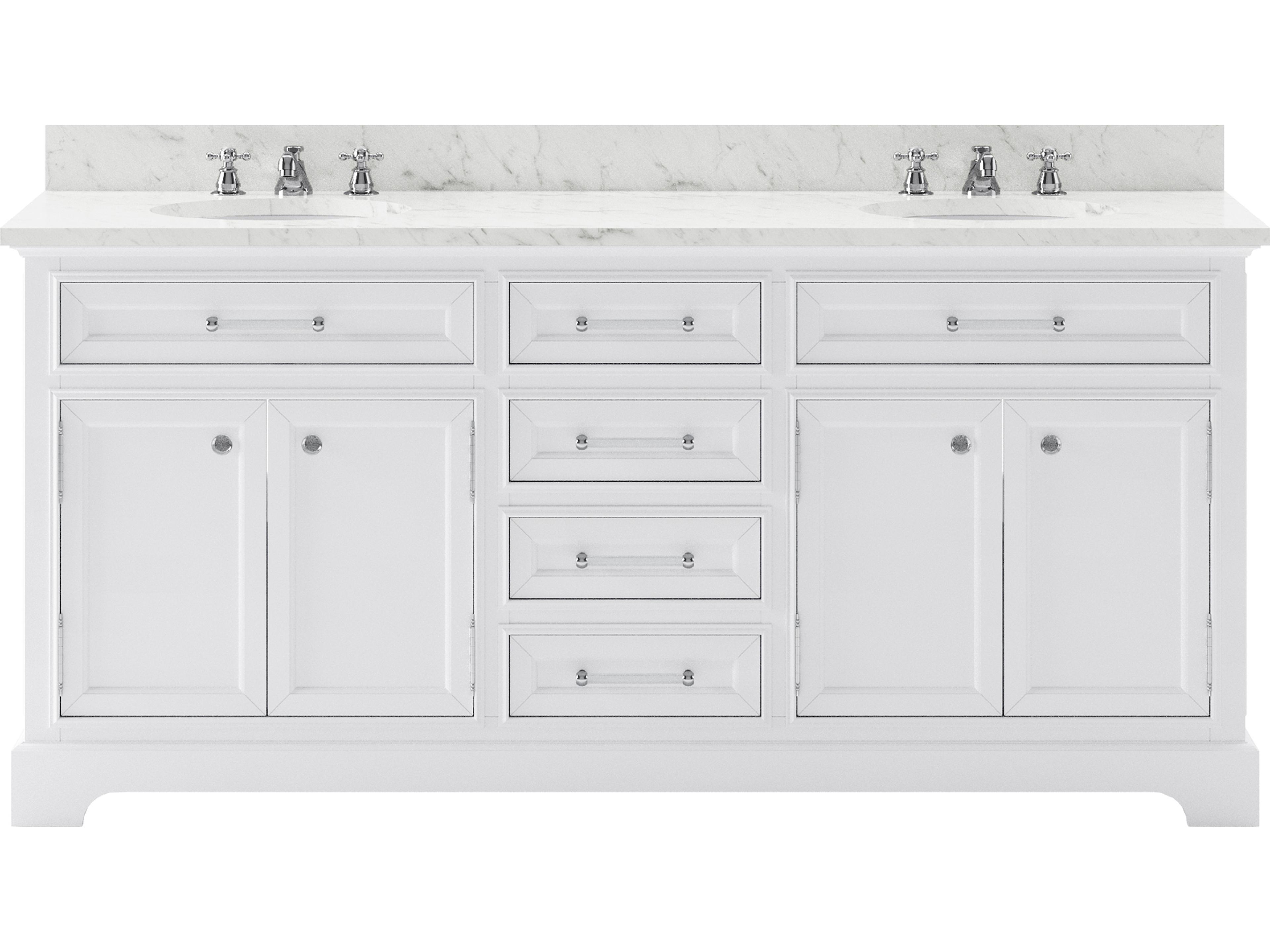 Derby Pure White Double Sink Bathroom Vanity With Faucet