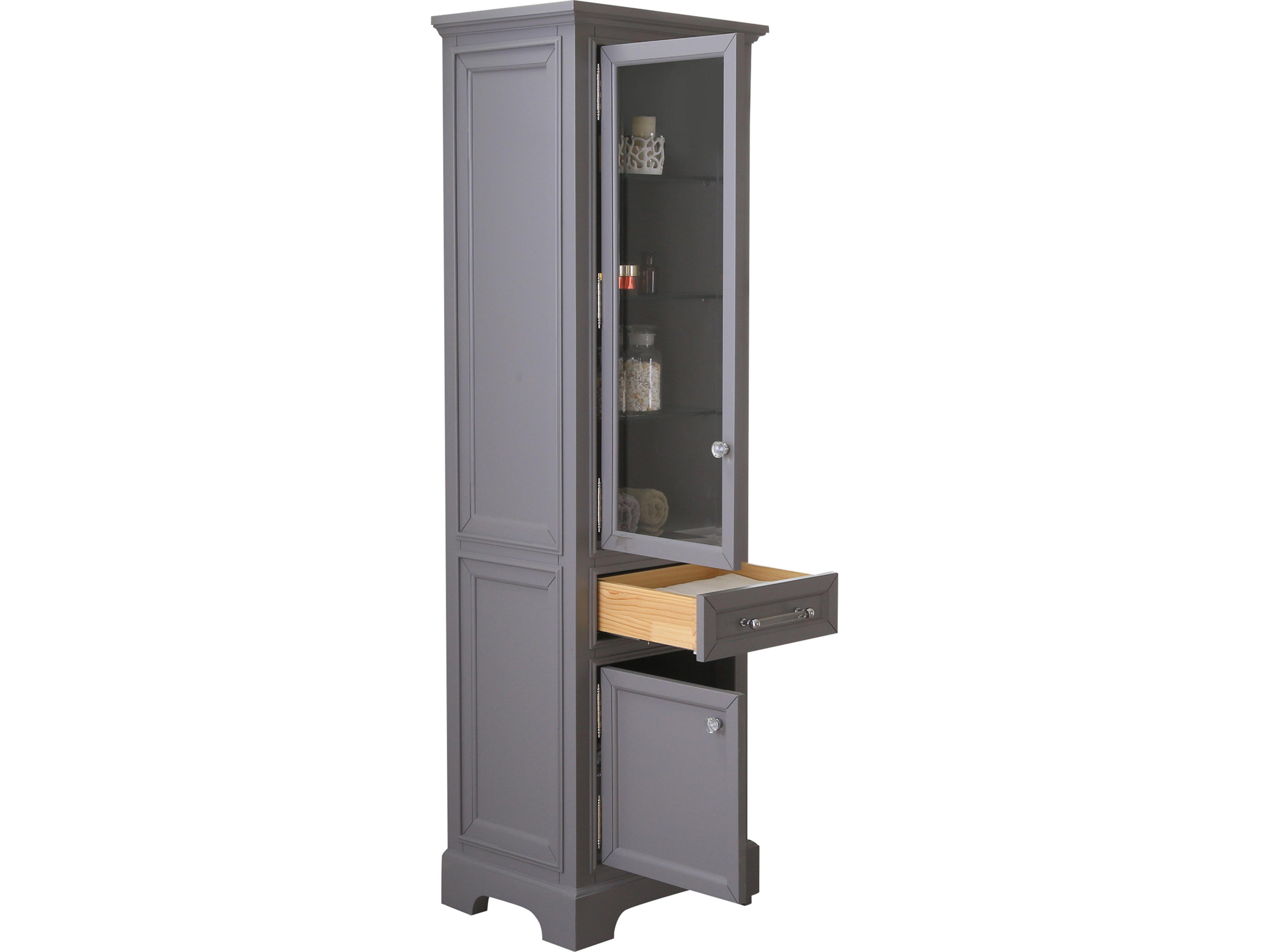 Water Creation Derby Linen Cabinet In Cashmere Grey