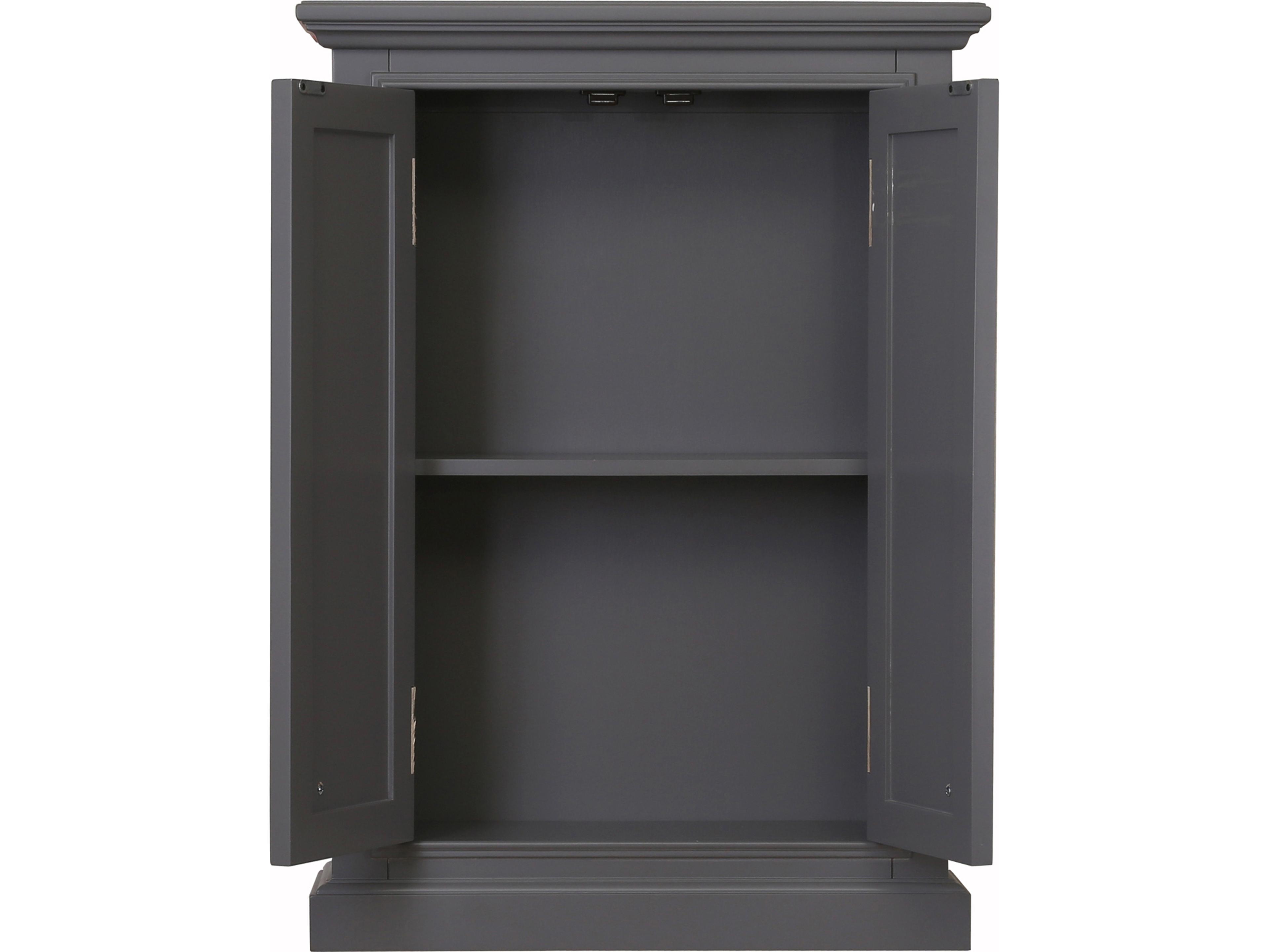 Water Creation Derby Chrome Cashmere Grey Rubberwood Accent Chest