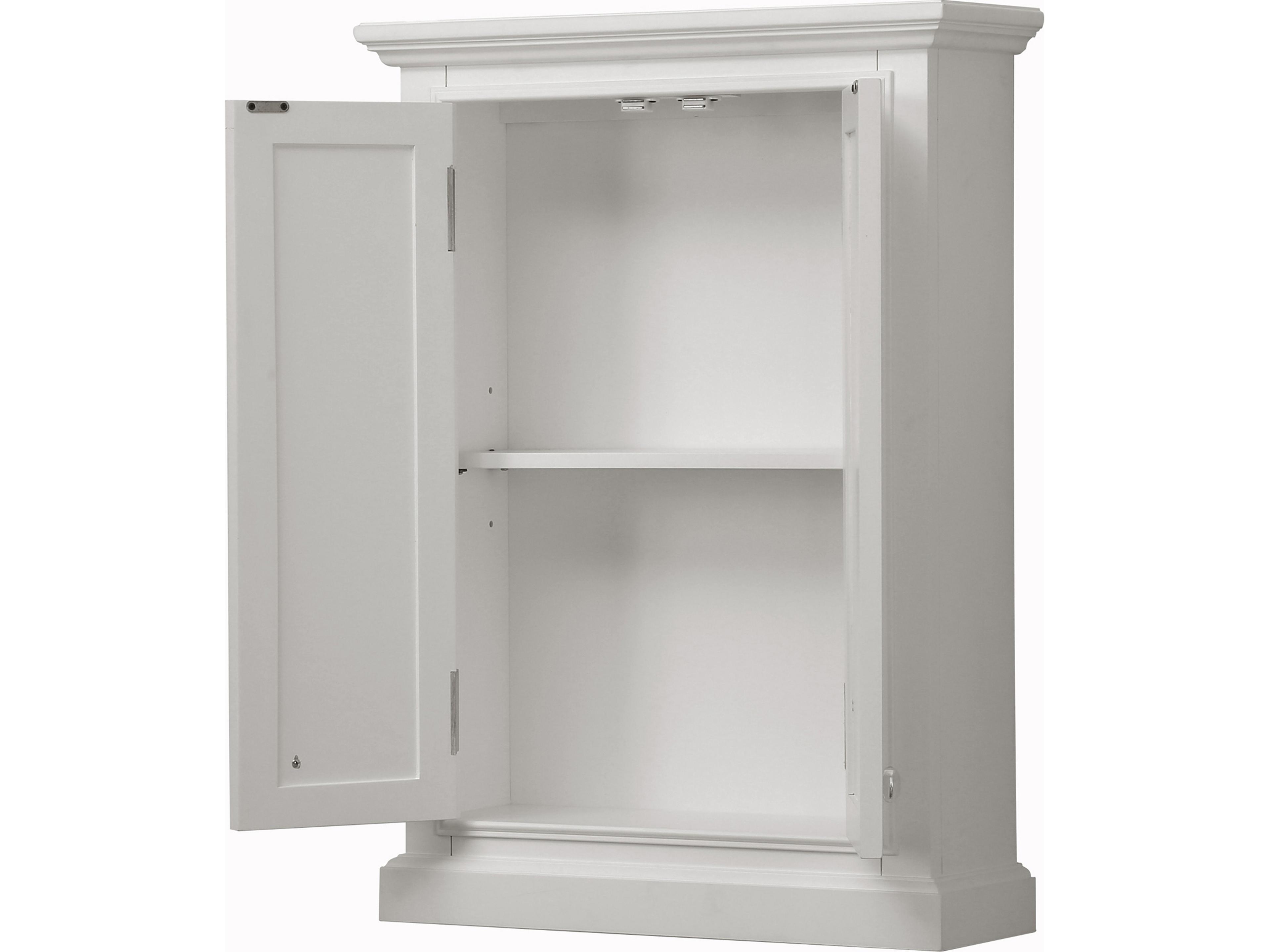 Water Creation Derby Chrome Pure White Rubberwood Accent Chest