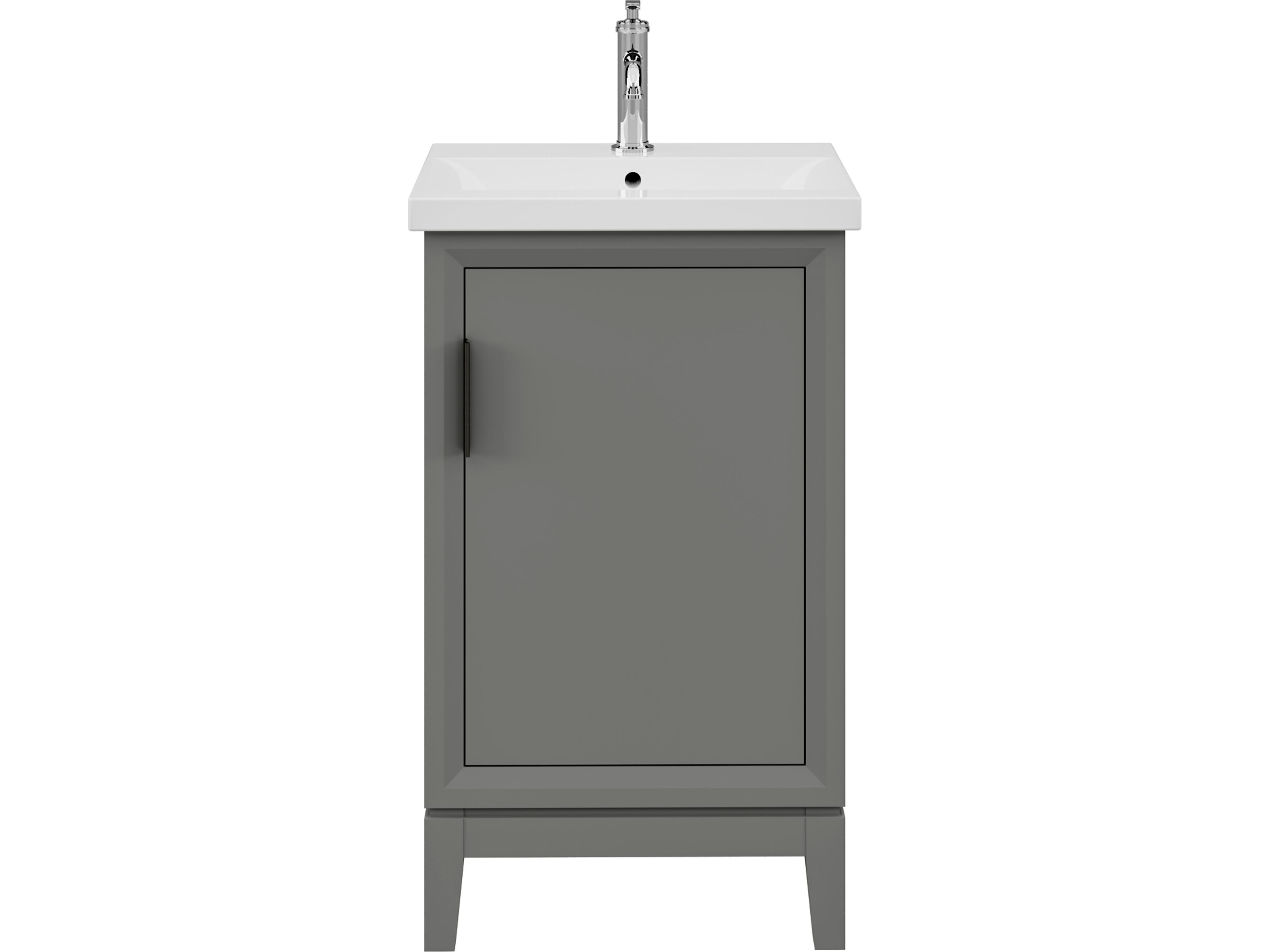 Elsa Integrated Ceramic Sink Top Bath Vanity in Cashmere Grey