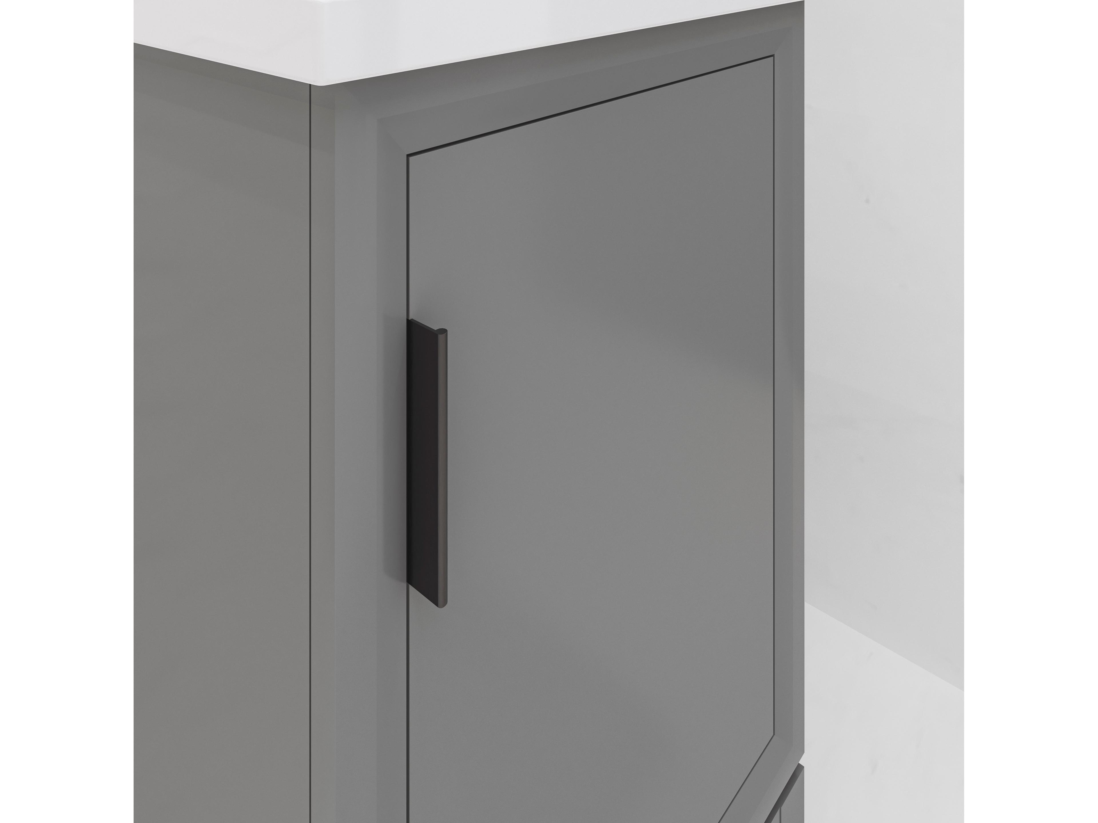 Water Creation Elsa Integrated Ceramic Sink Top Bath Vanity in Cashmere Grey