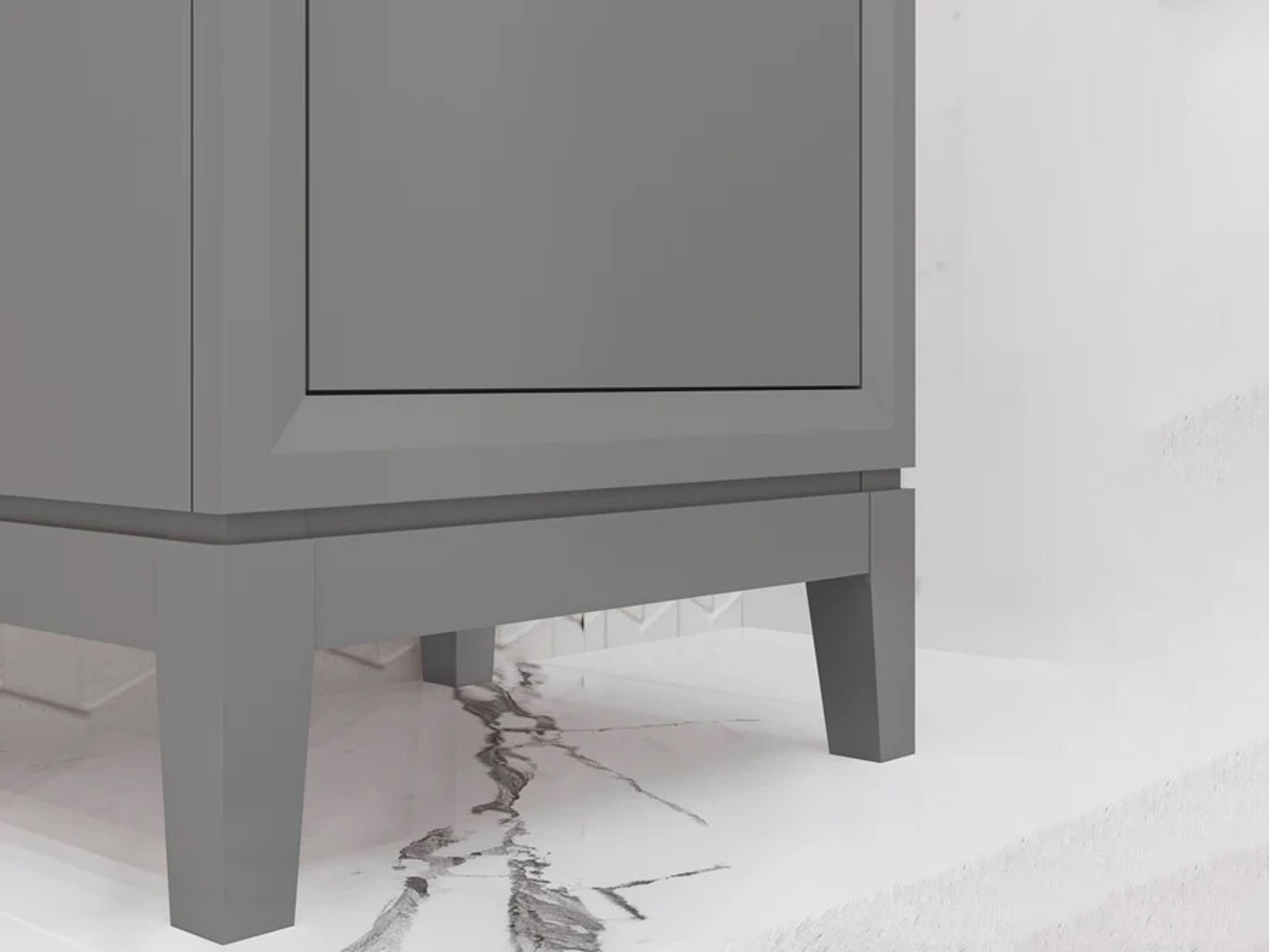 Water Creation Elsa Integrated Ceramic Sink Top Bath Vanity in Cashmere Grey with Modern Single Faucet