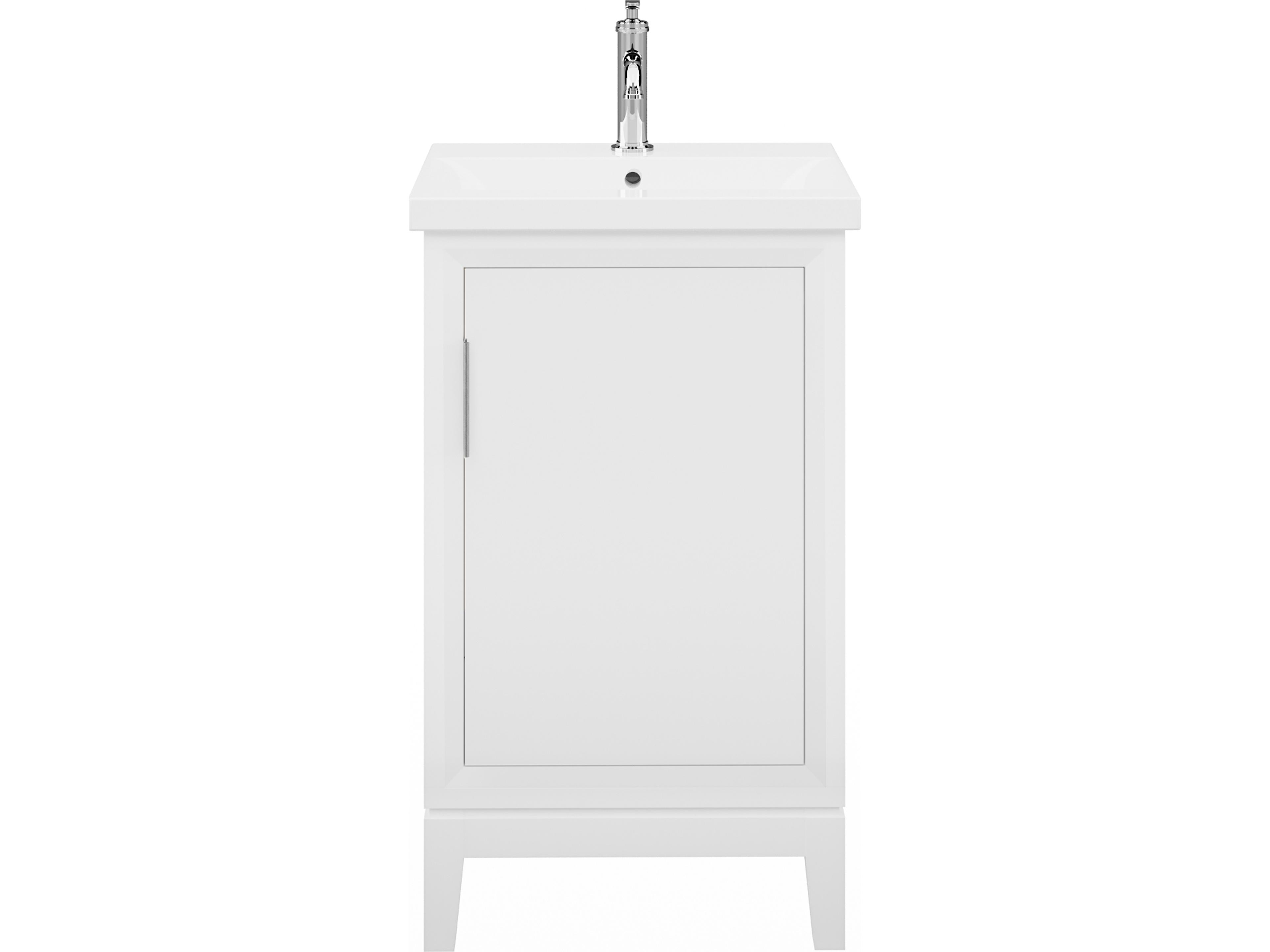 Elsa Integrated Ceramic Sink Top Bath Vanity in Pure White