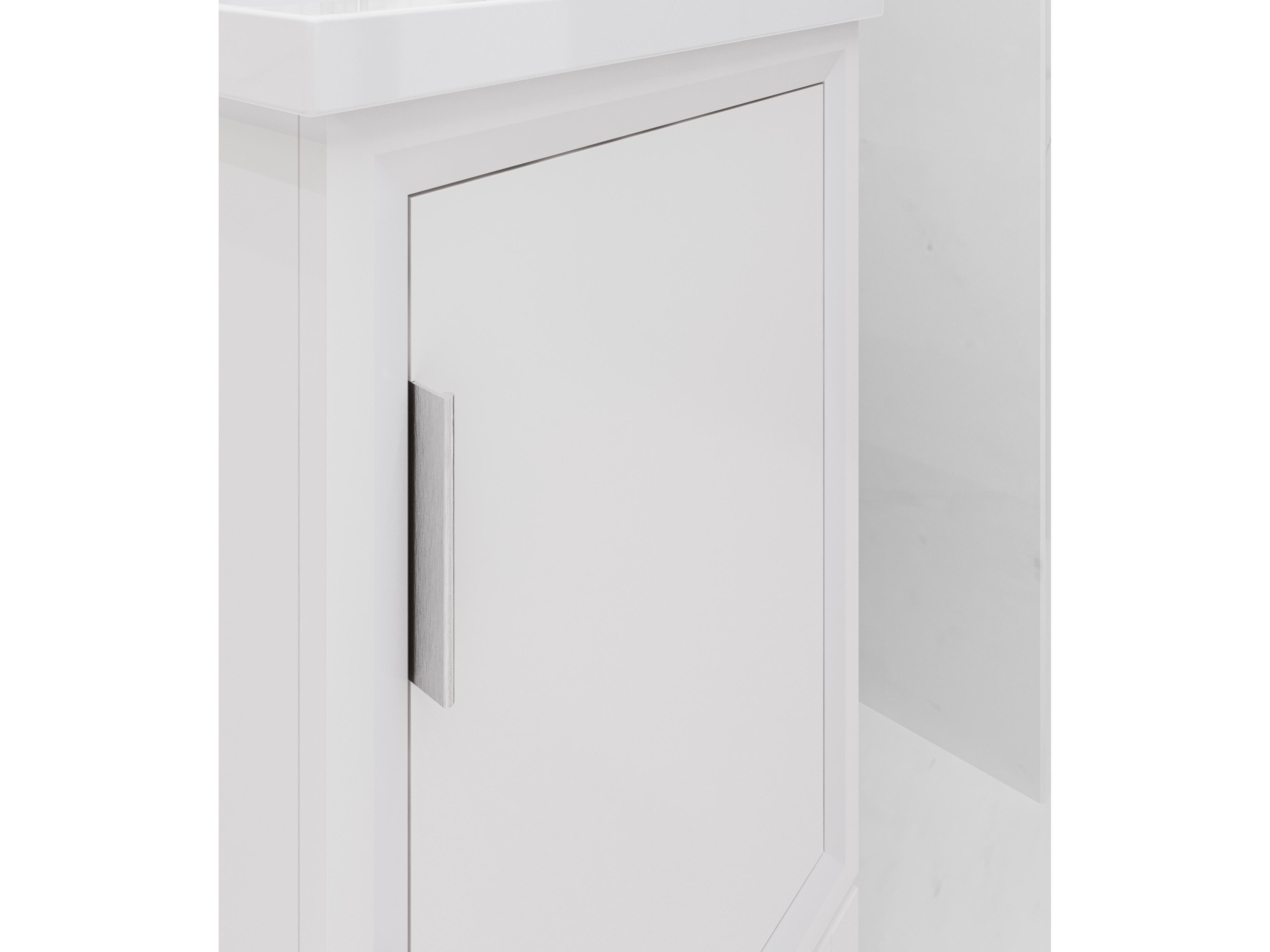 Water Creation Elsa Integrated Ceramic Sink Top Bath Vanity in Pure White with Modern Single Faucet