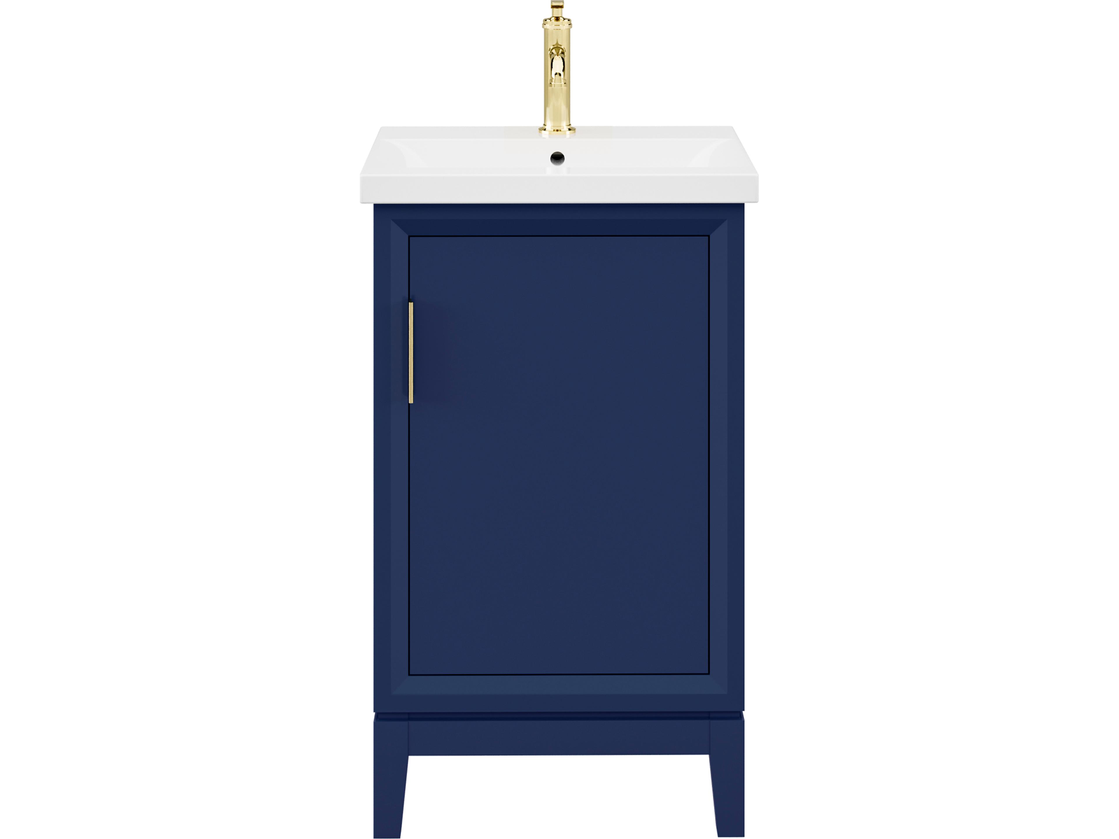 Elsa Integrated Ceramic Sink Top Bath Vanity in Monarch Blue