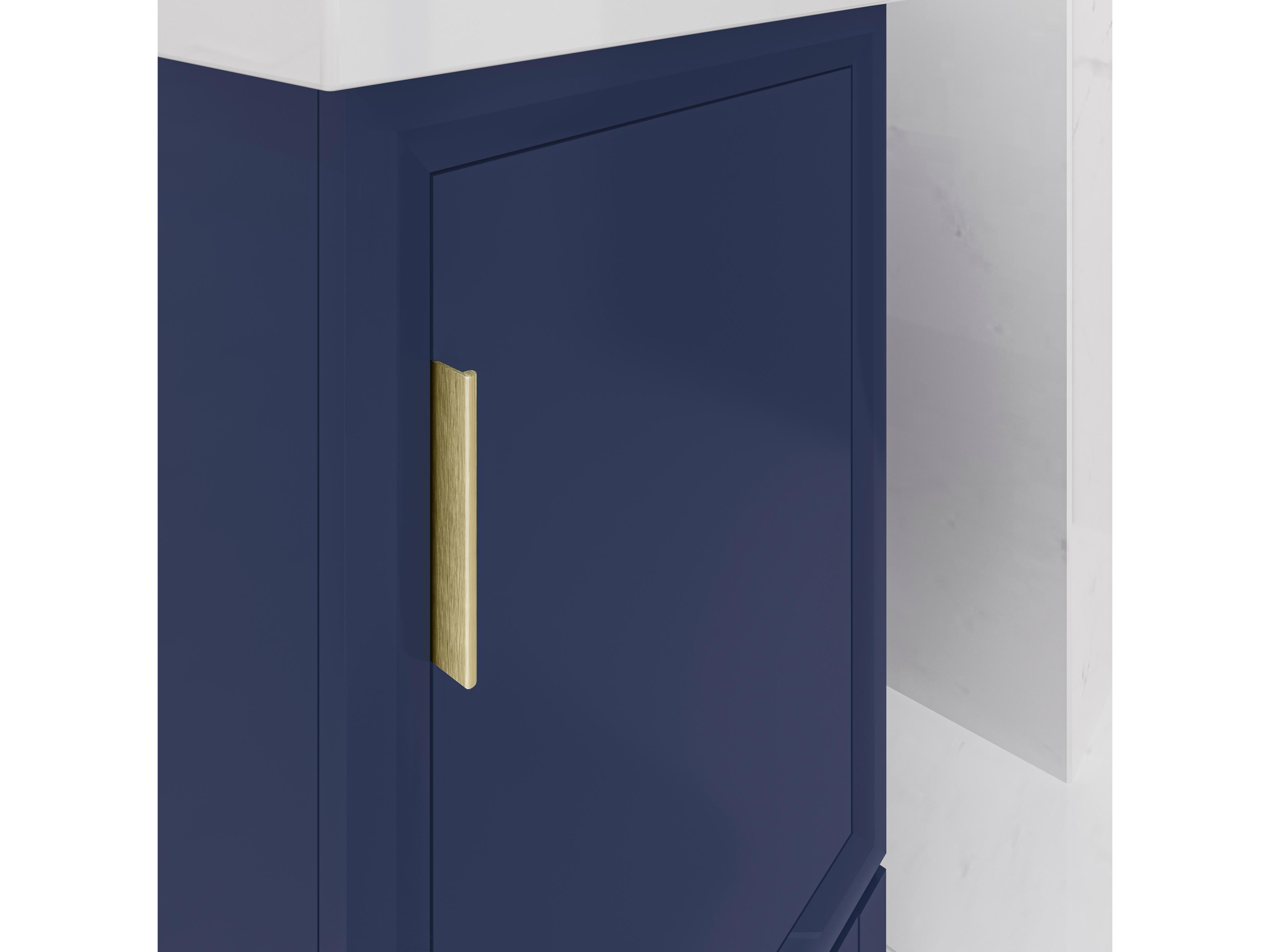 Water Creation Elsa Integrated Ceramic Sink Top Bath Vanity in Monarch Blue